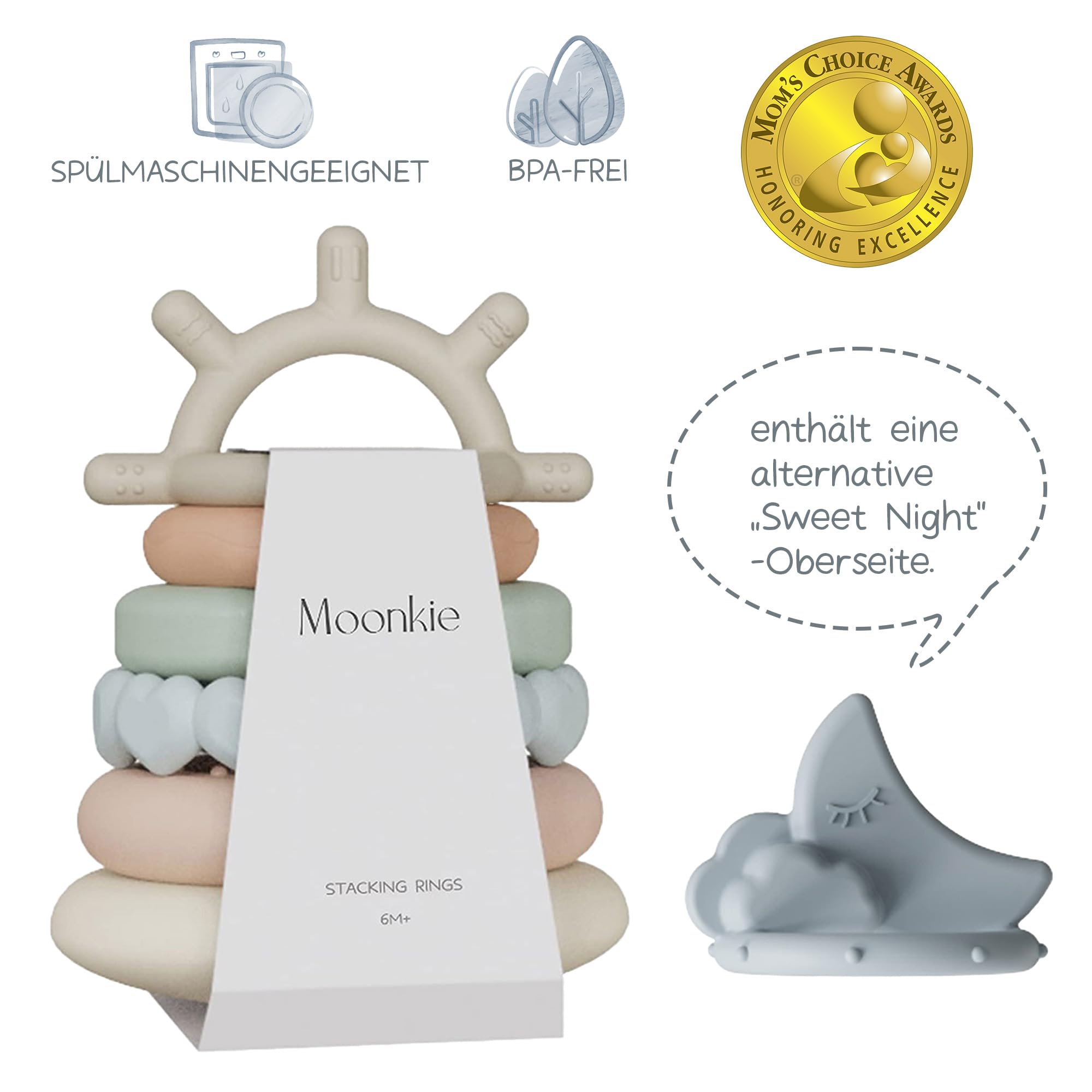 Imc Toys Moonkie Torre Impilabile Silicone 7 Pezzi Neonato