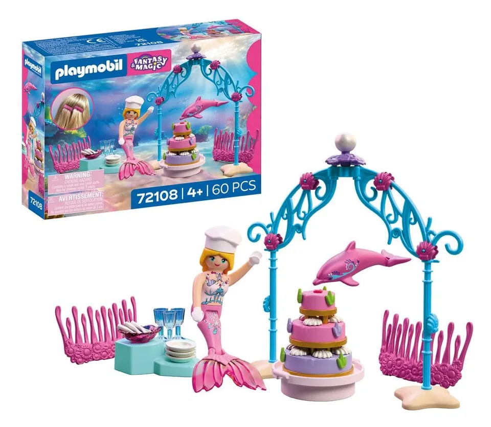 Playmobil 72108 matrimonio sottomarino buffet torta 4 anni