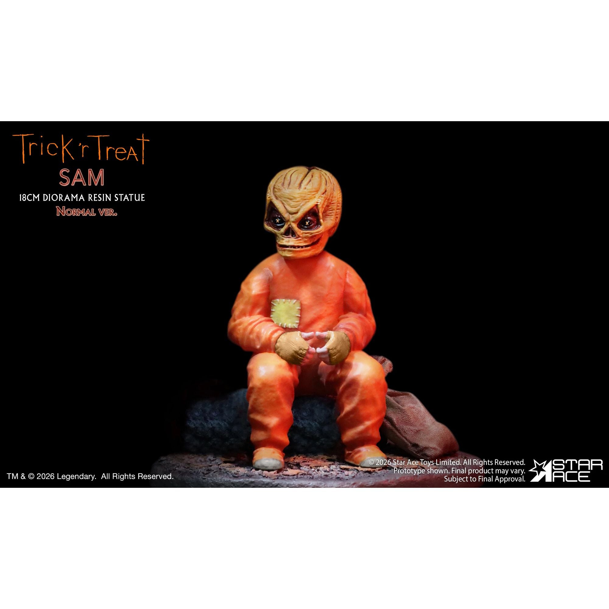 Star Ace Trick r Treat Sam statua resina 18 cm 2 teste