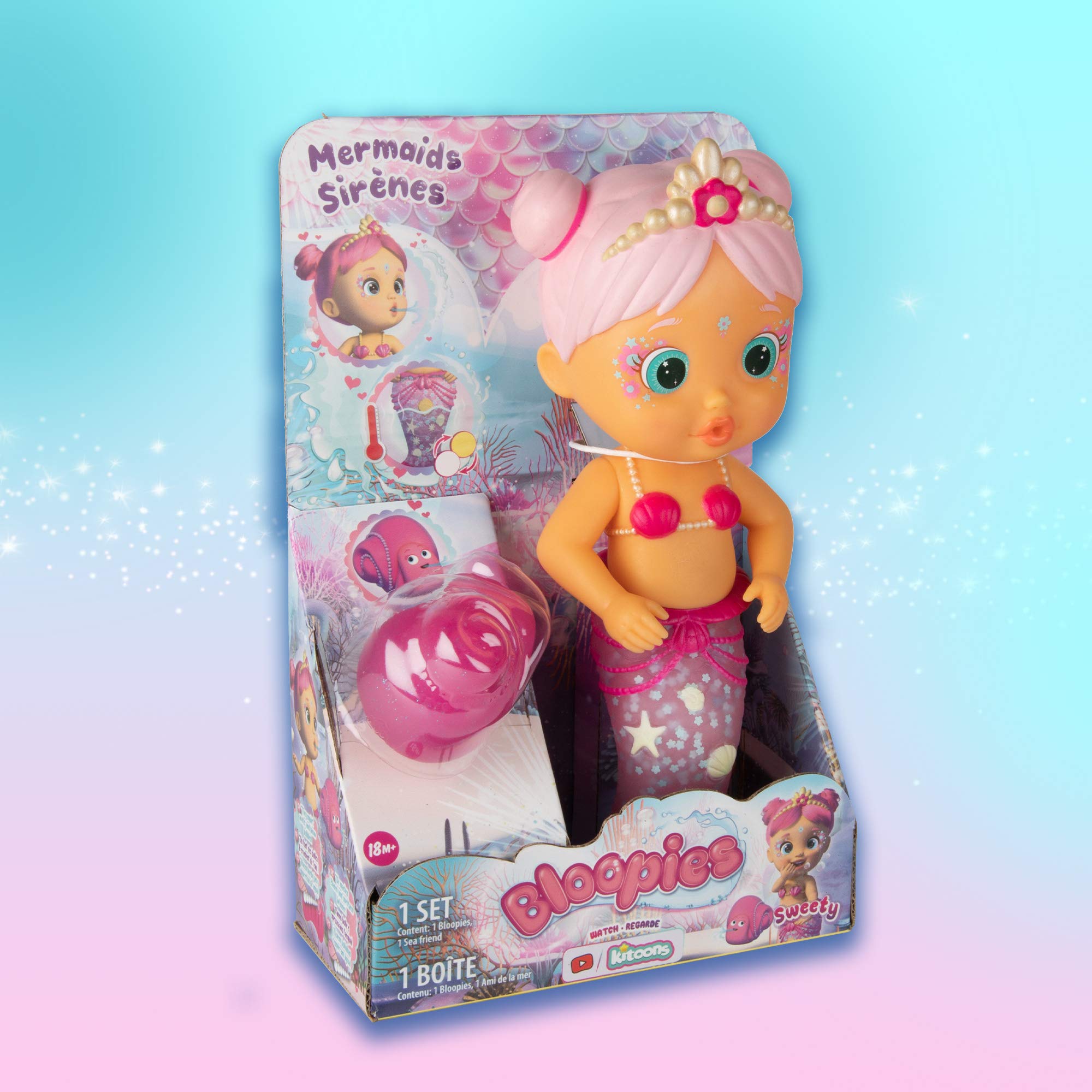 Bloopies Sirenetta Sweety Bambola Bagnetto Coda Cambia Colore