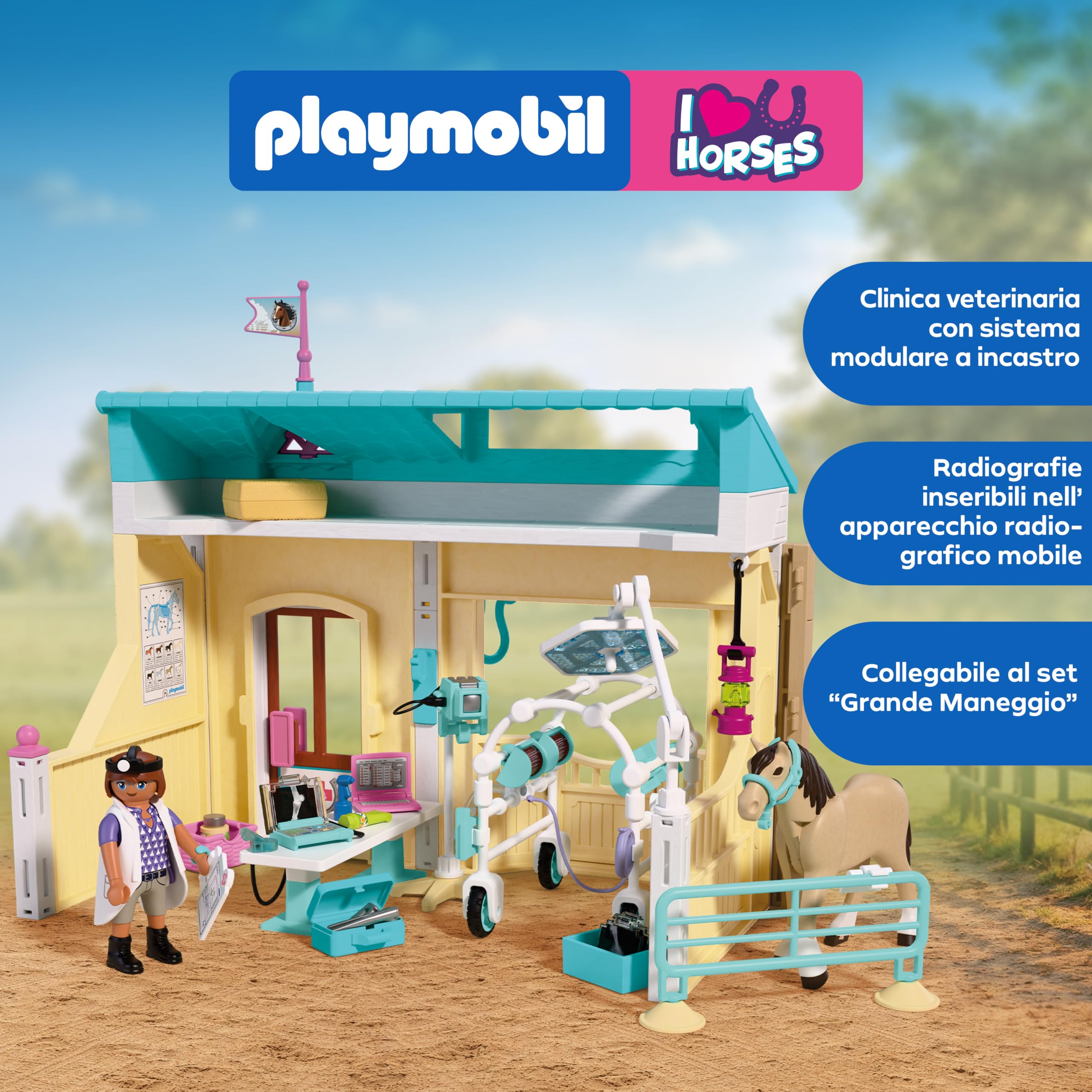 Playmobil I Love Horses 72128 clinica veterinaria con cavallo