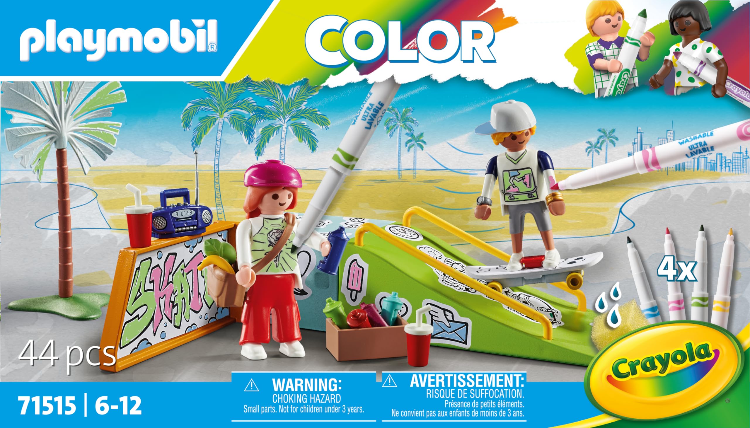 Playmobil Color 71515 skatepark da colorare con pennarelli 6 anni
