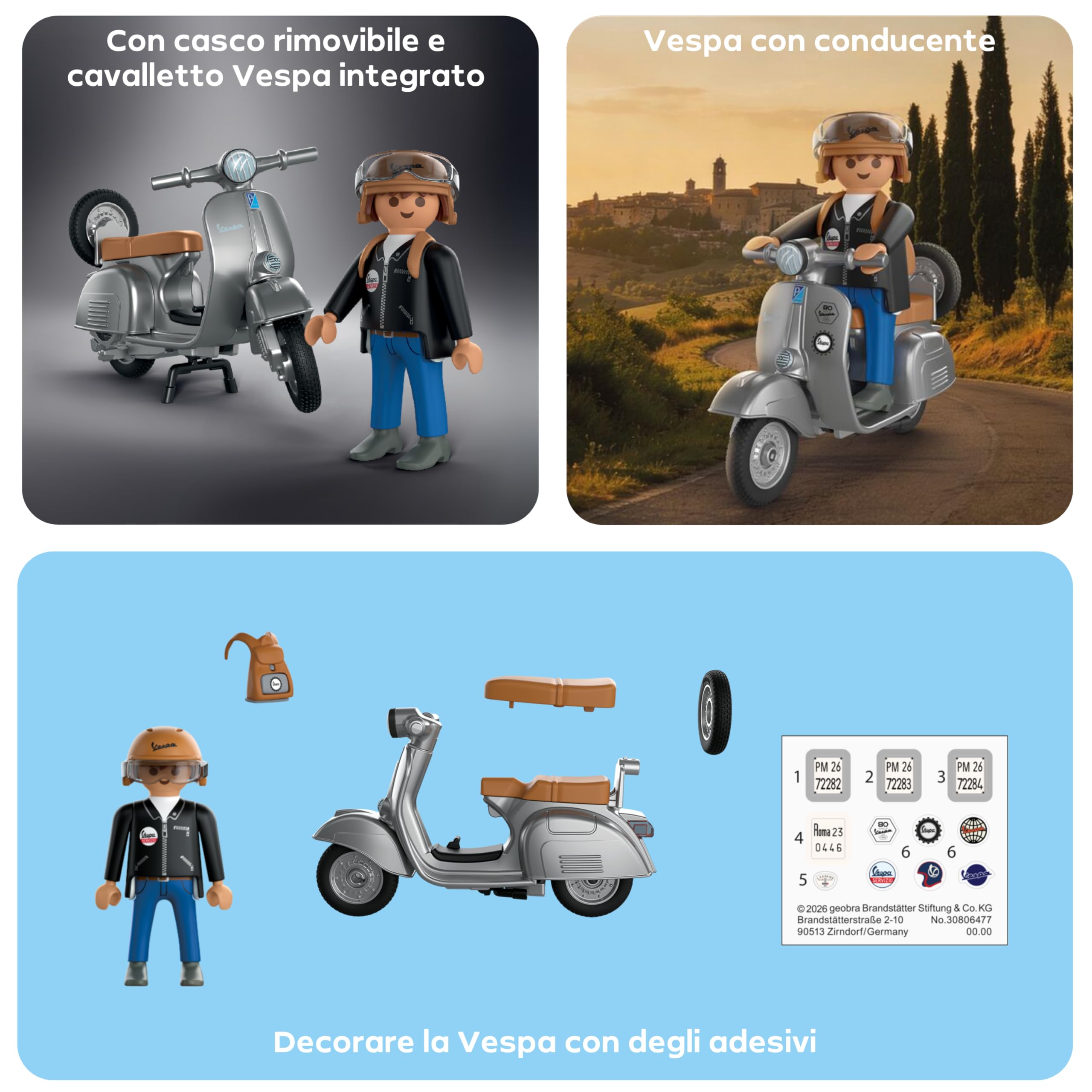 Playmobil Vespa 72282 80° Anniversario scooter crema 4+ anni
