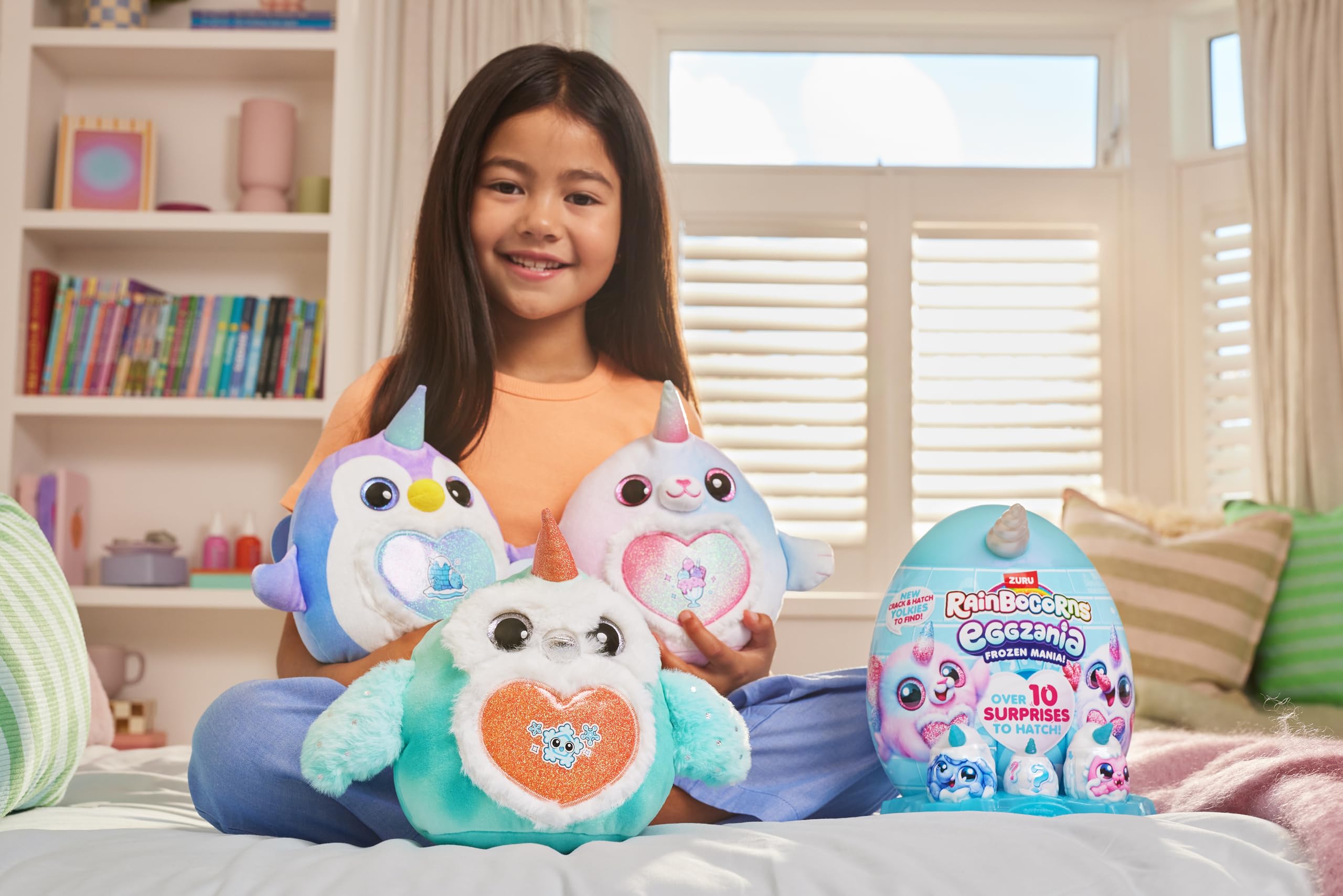 Rainbocorns Eggzania Frozencorn Peluche Blu Bianco Frostine