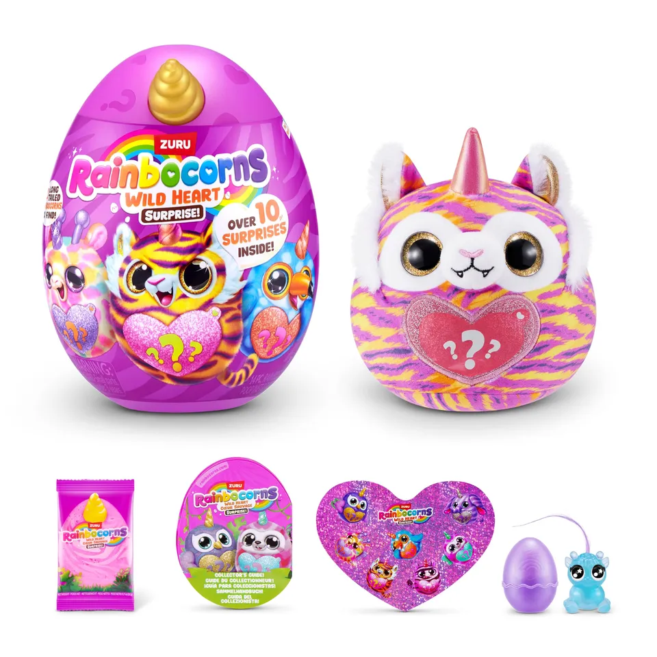 Rainbocorns Wild Heart Surprise Tigre peluche rosa uovo