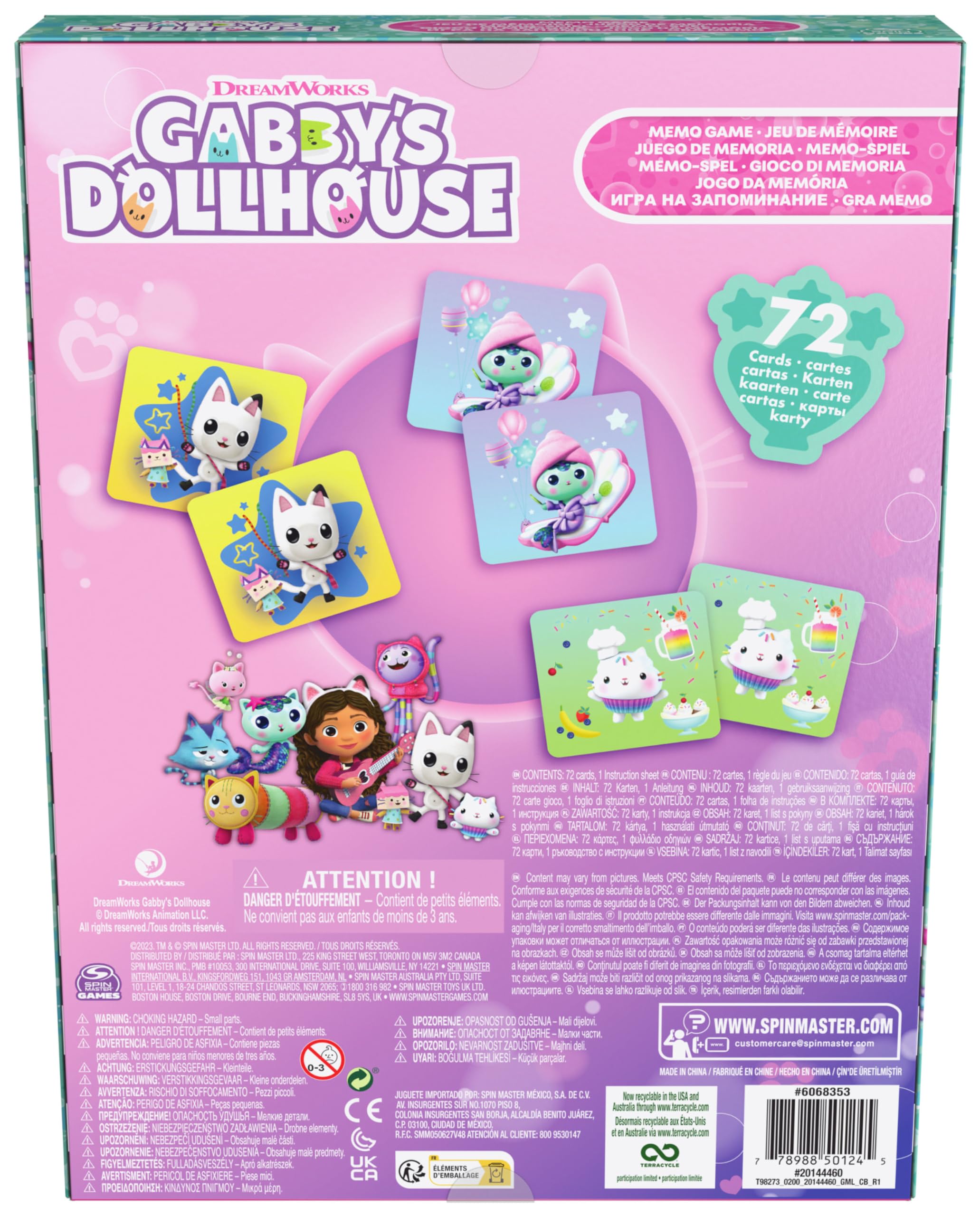 Spin Master Gabby Casa Bambole memory 72 carte gioco 4+ anni