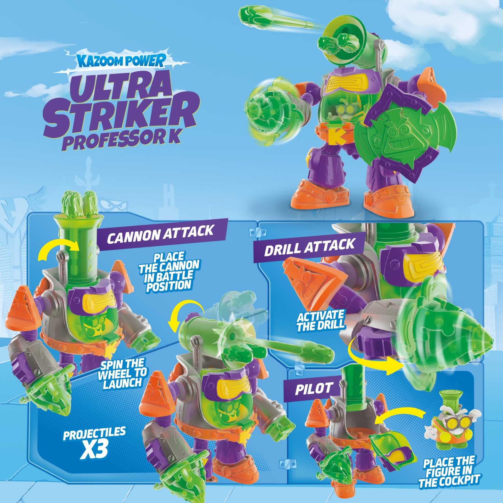 Superthings Guardians of Kazoom robot Ultra Striker Professor K