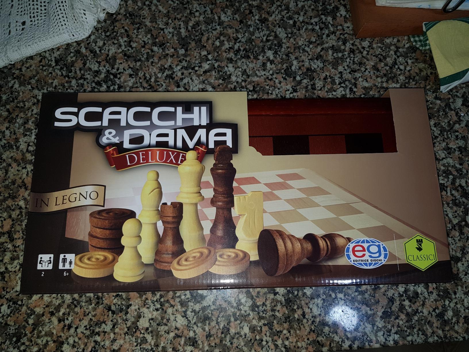 Spin Master Classic Games 6036101 Dama e Scacchi Deluxe Legno