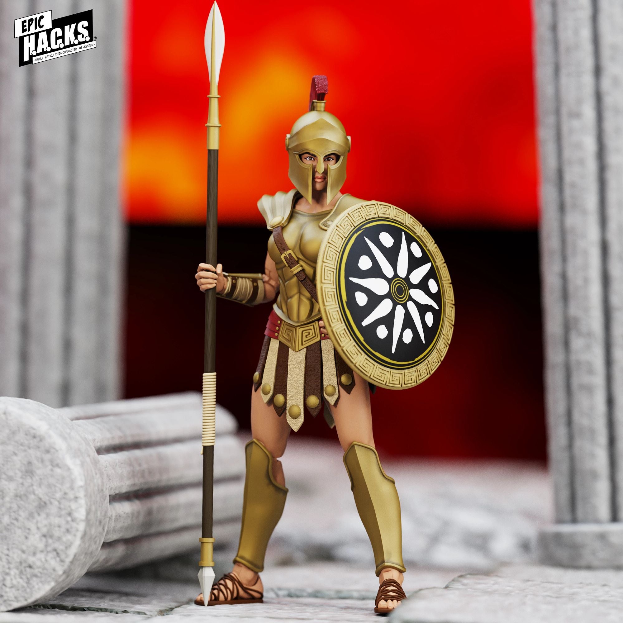 Boss Fight Epic Hacks Spartan Warrior action figure 15cm