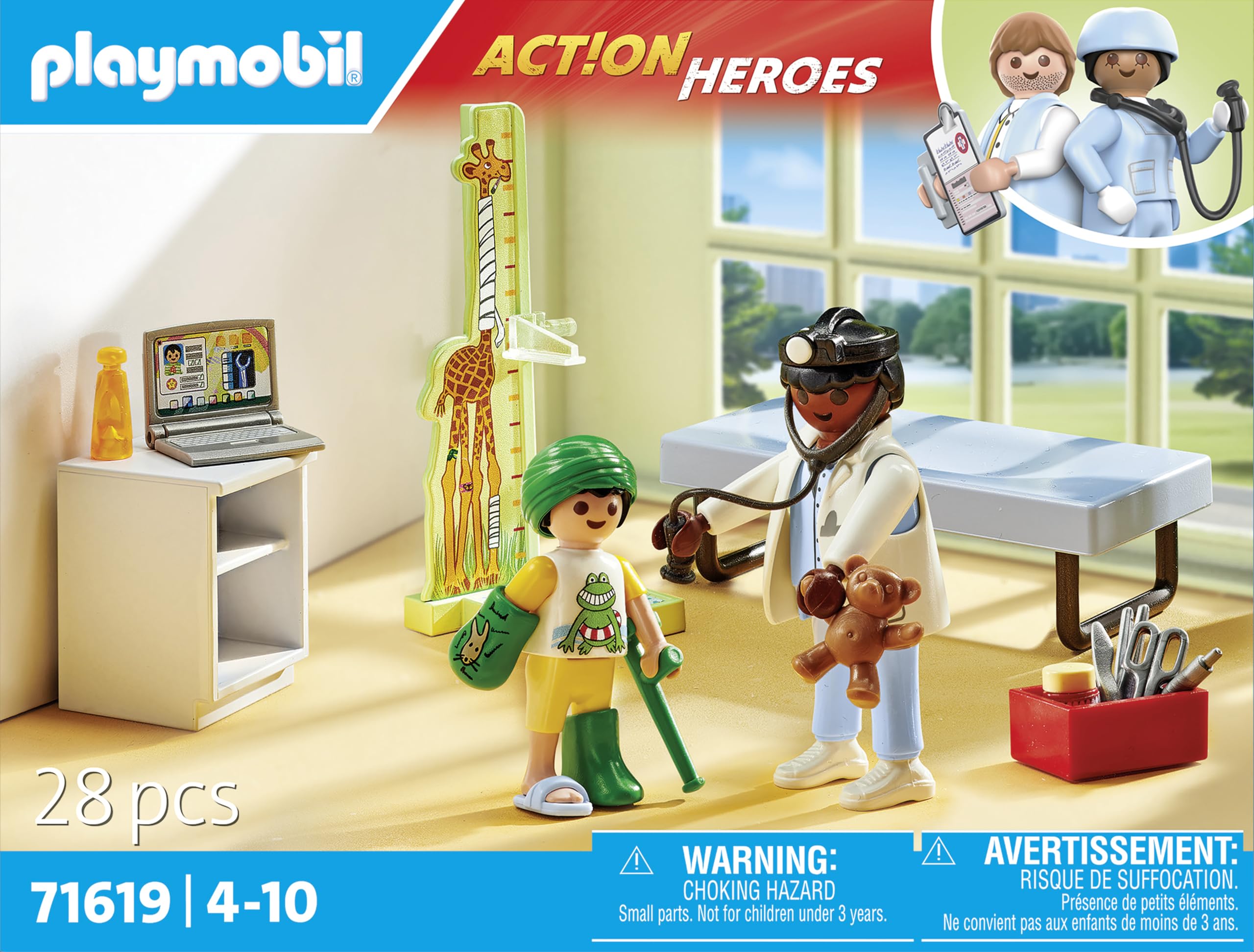 PLAYMOBIL Heroes 71619 playset pediatra con orsacchiotto 28 pezzi