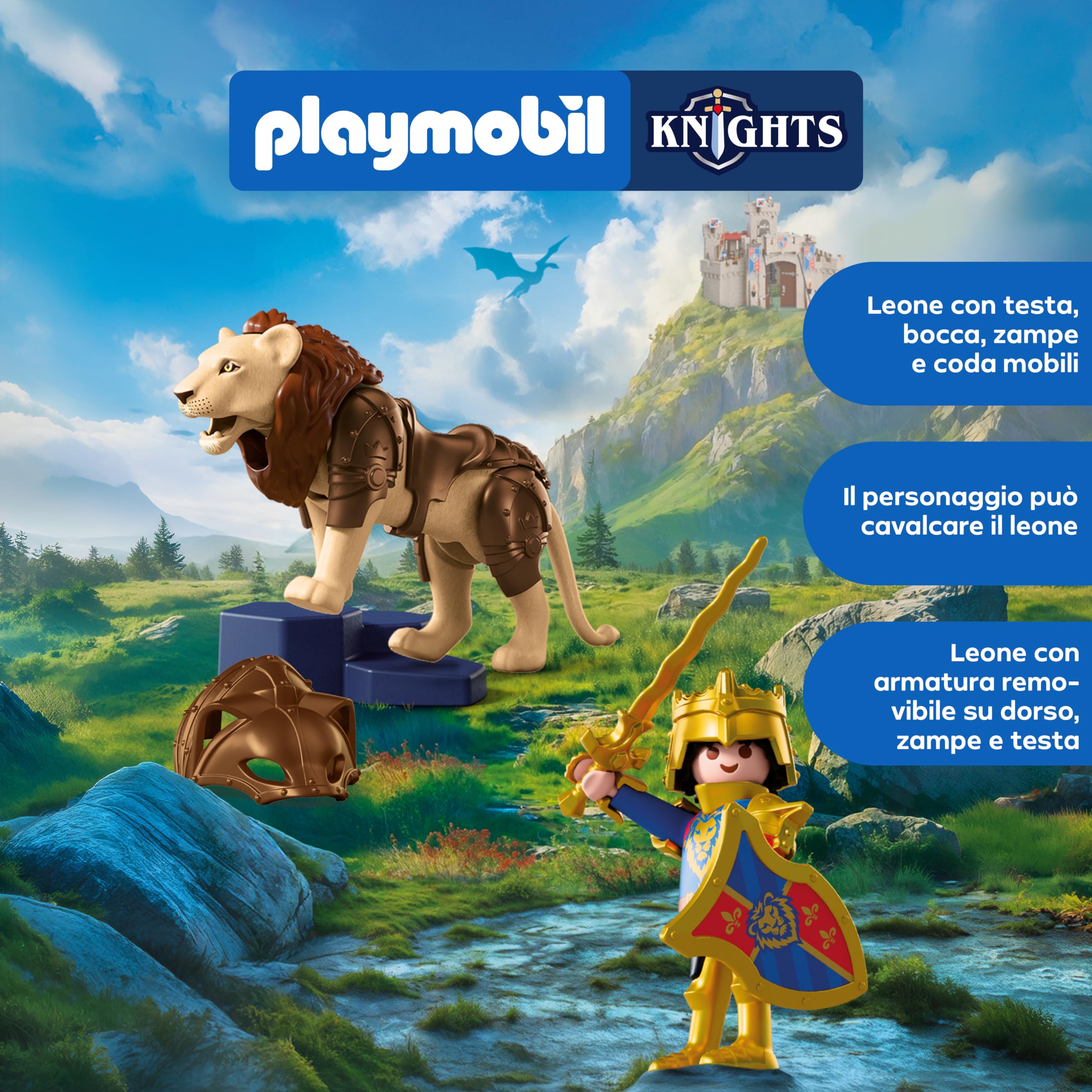 Playmobil Knights Leone Cavaliere Dorato set 72212 4+ anni