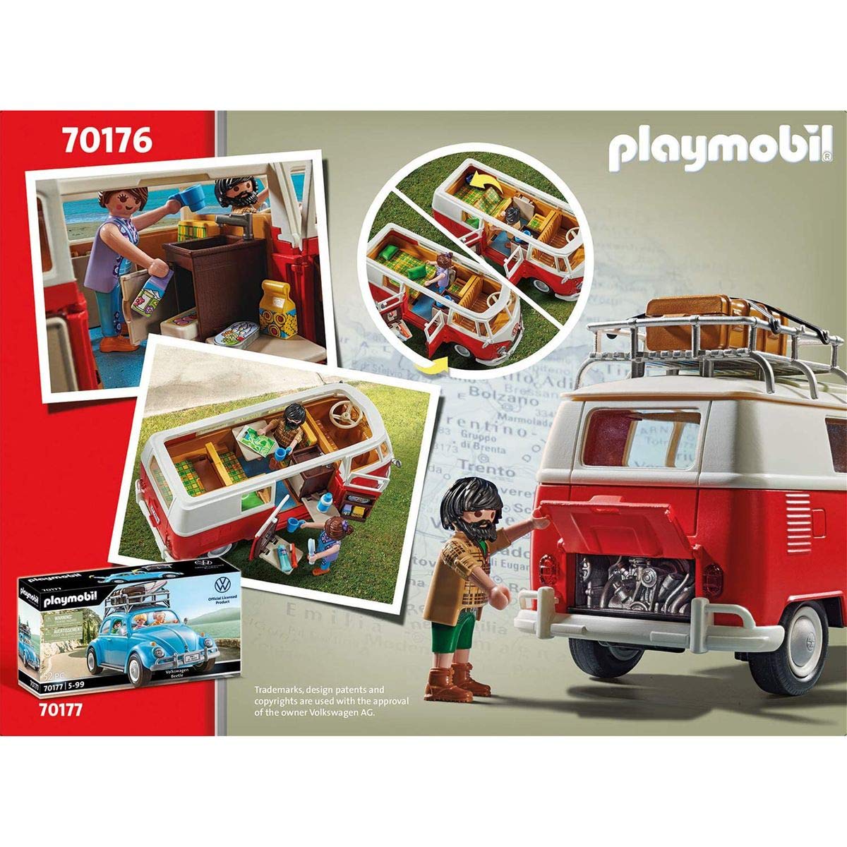 PLAYMOBIL Volkswagen 70176 Bulli T1 bus campeggio rosso