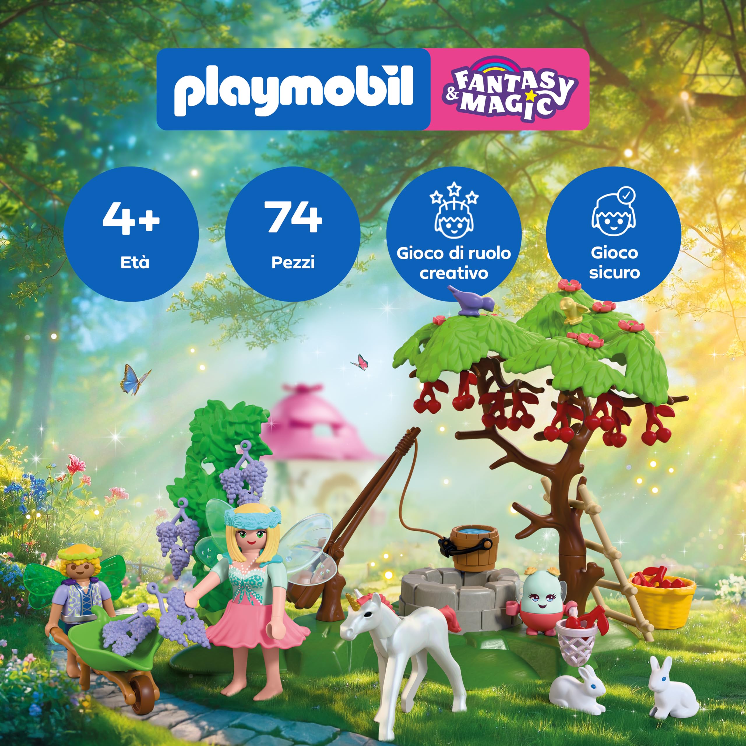 PLAYMOBIL Fantasy 72215 giardino fate con unicorno