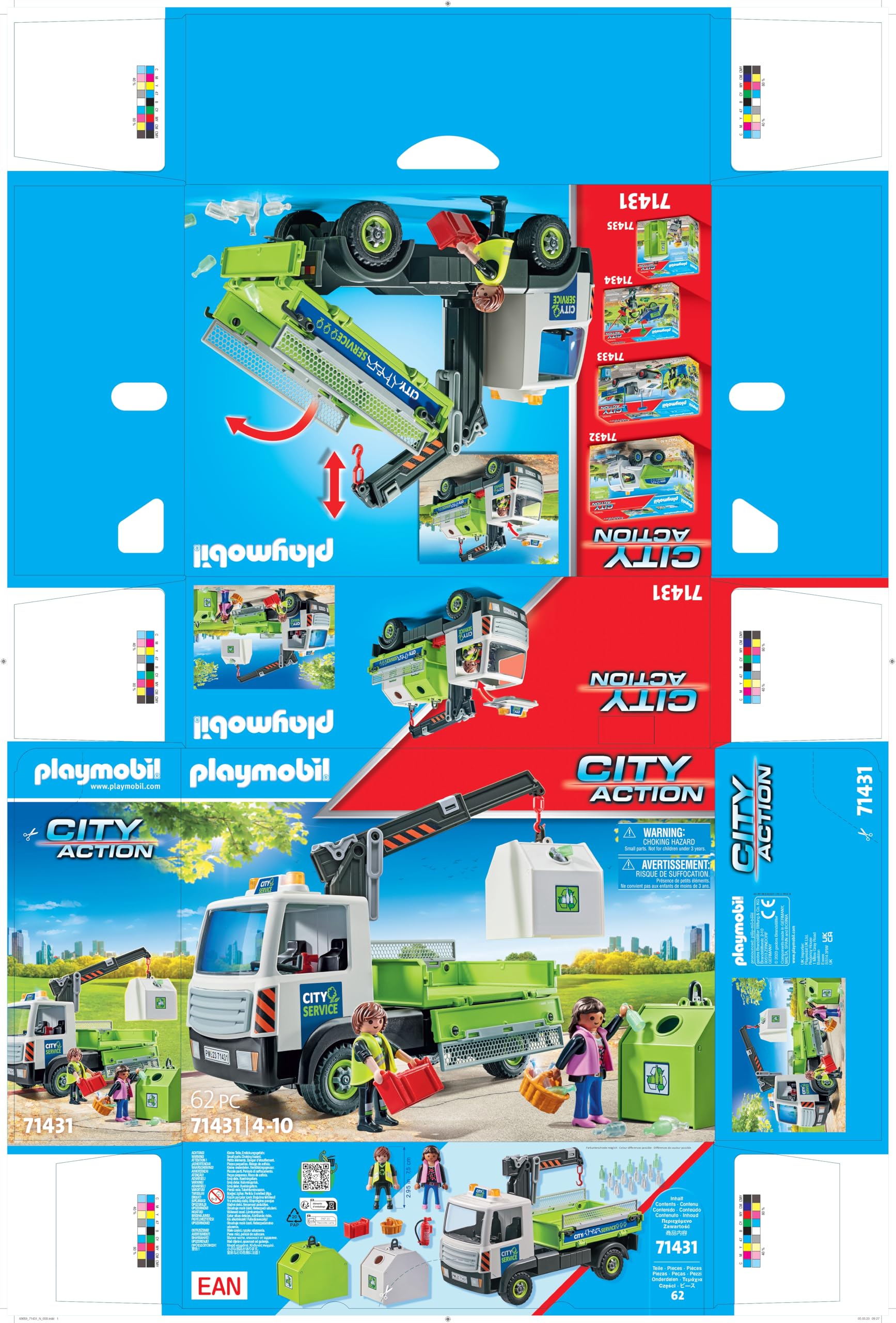 Playmobil City Action 71431 camion trasporto rifiuti 62 pezzi