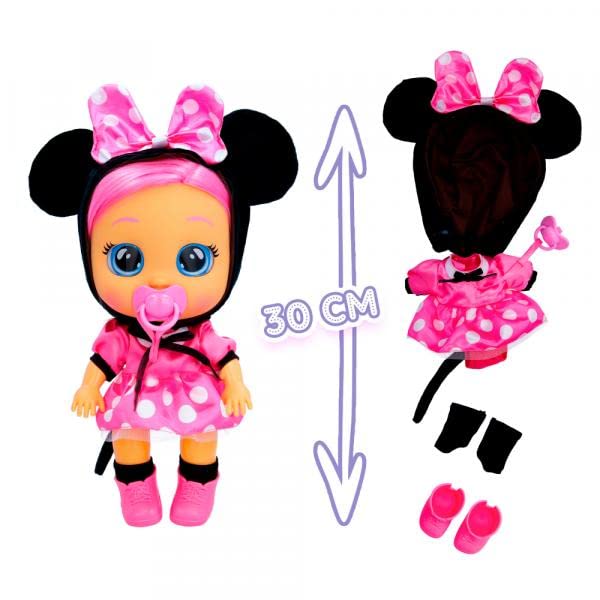 IMC Cry Babies Dressy Minnie Bambola Interattiva 30 cm Rosa