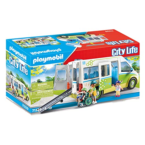 Playmobil City Life 71329 scuolabus giocattolo con rampa