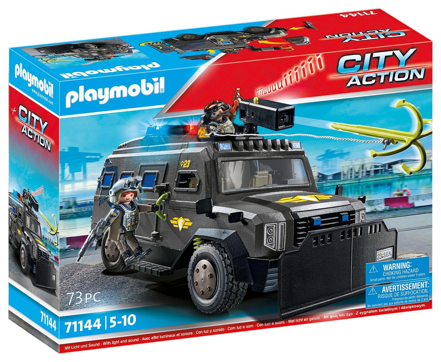 PLAYMOBIL City Action 71144 veicolo blindato unita speciale luci e suoni
