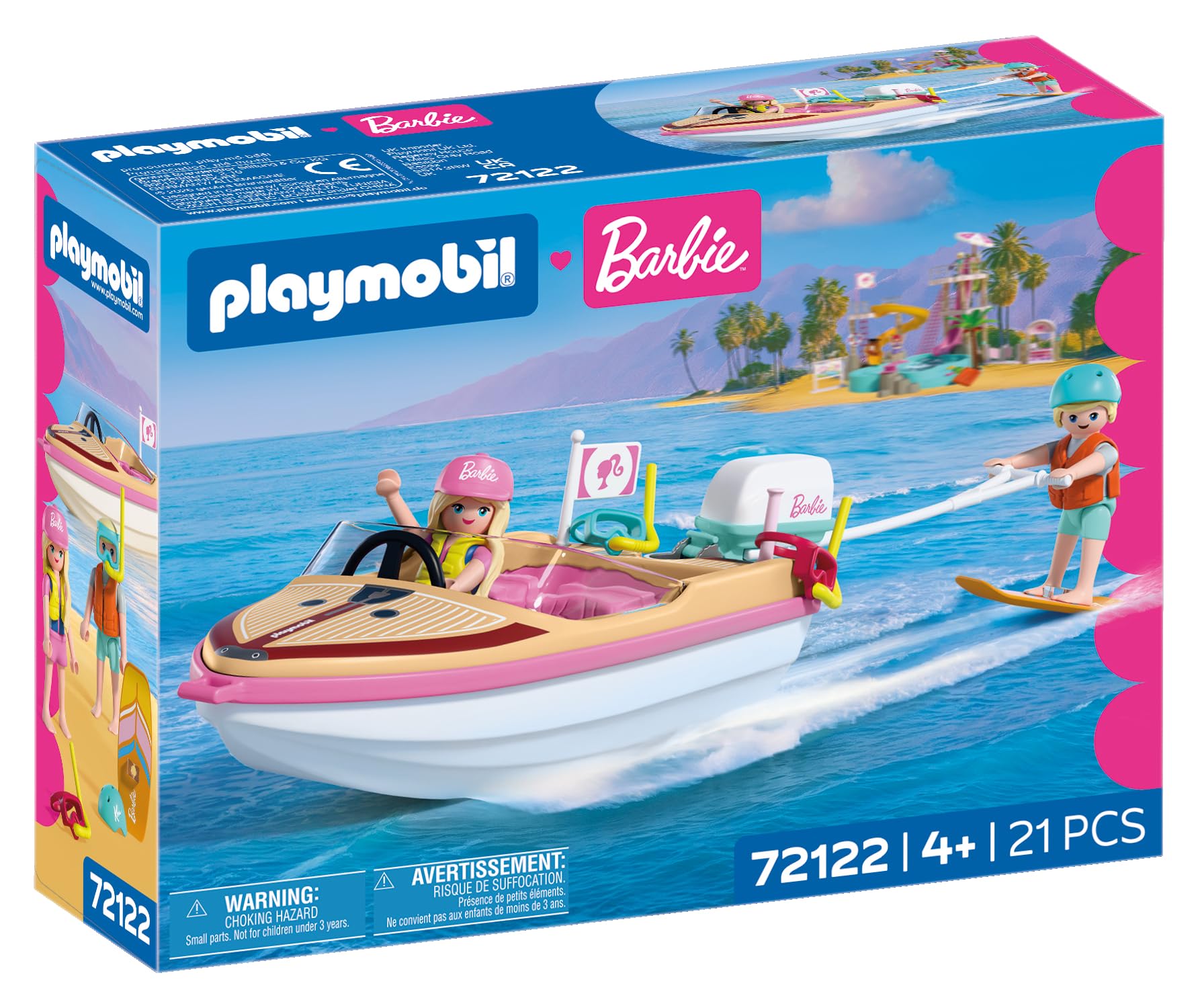 PLAYMOBIL Barbie Barca d'avventura motoscafo galleggiante wakeboard