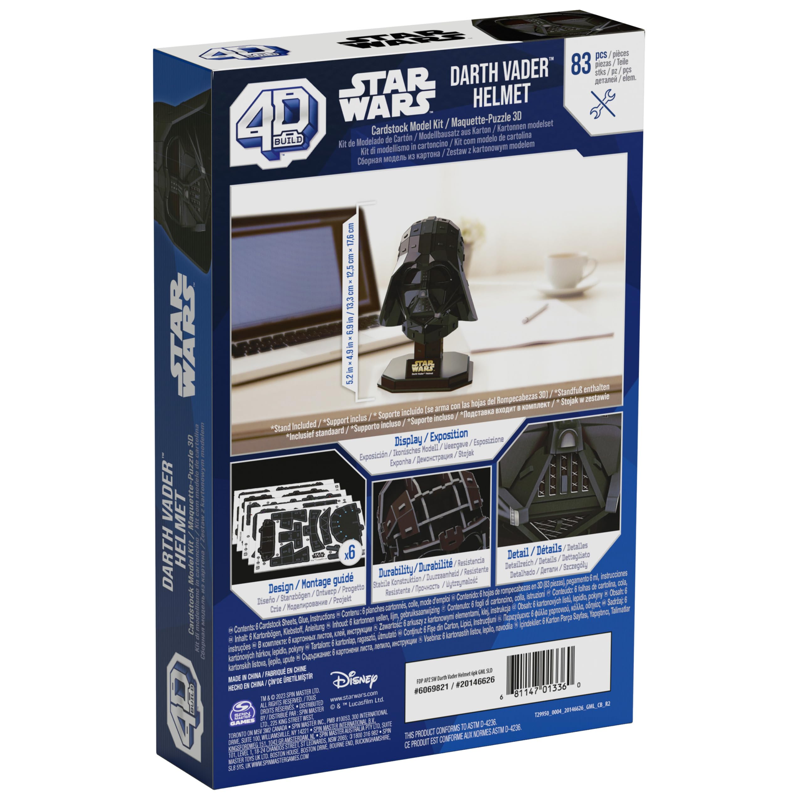 Spin Master Building Sets 4D Build Darth Vader Helmet puzzle 3D