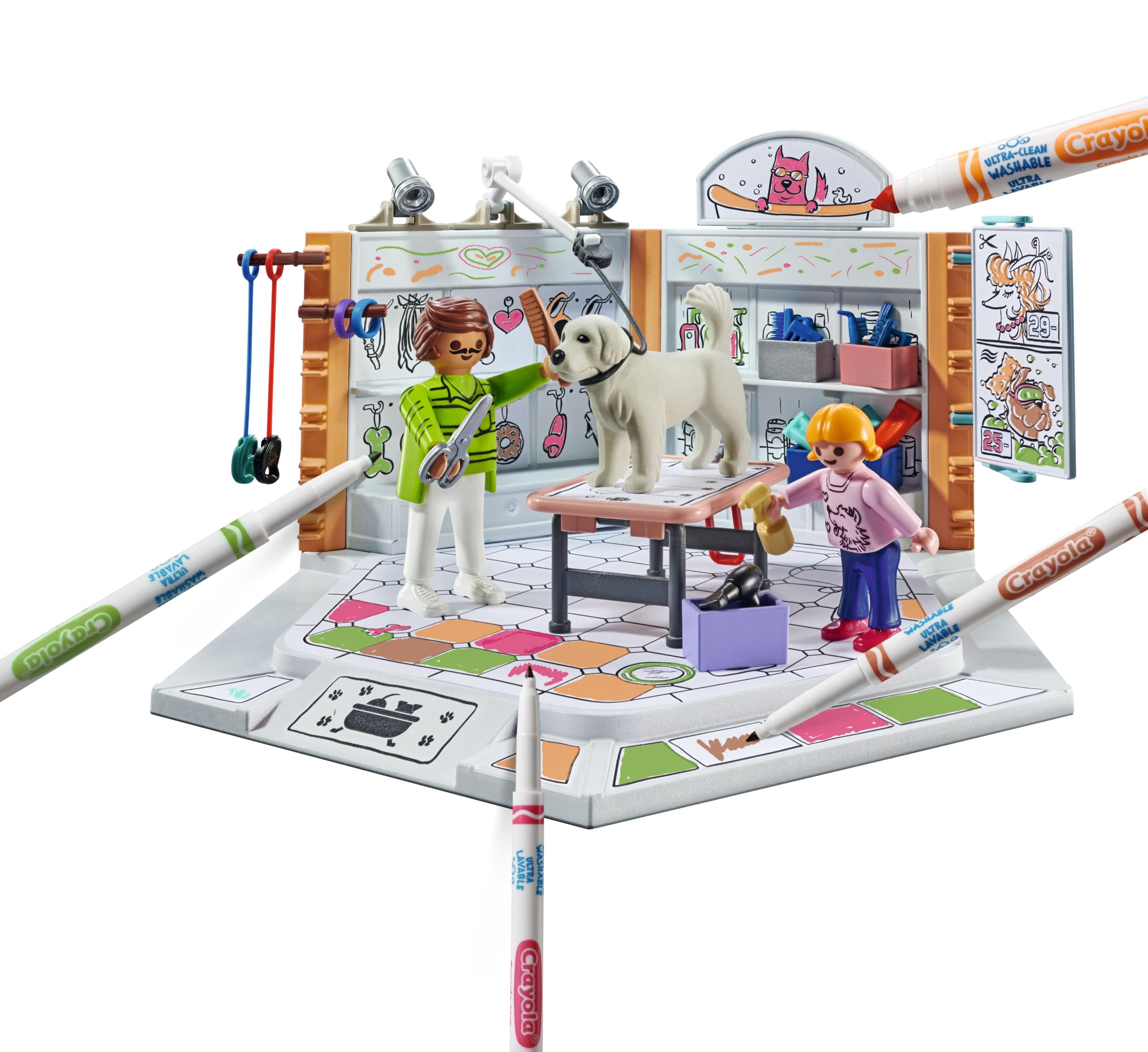 PLAYMOBIL Color 71514 Dog Beauty Center Playset Cani Lavabile