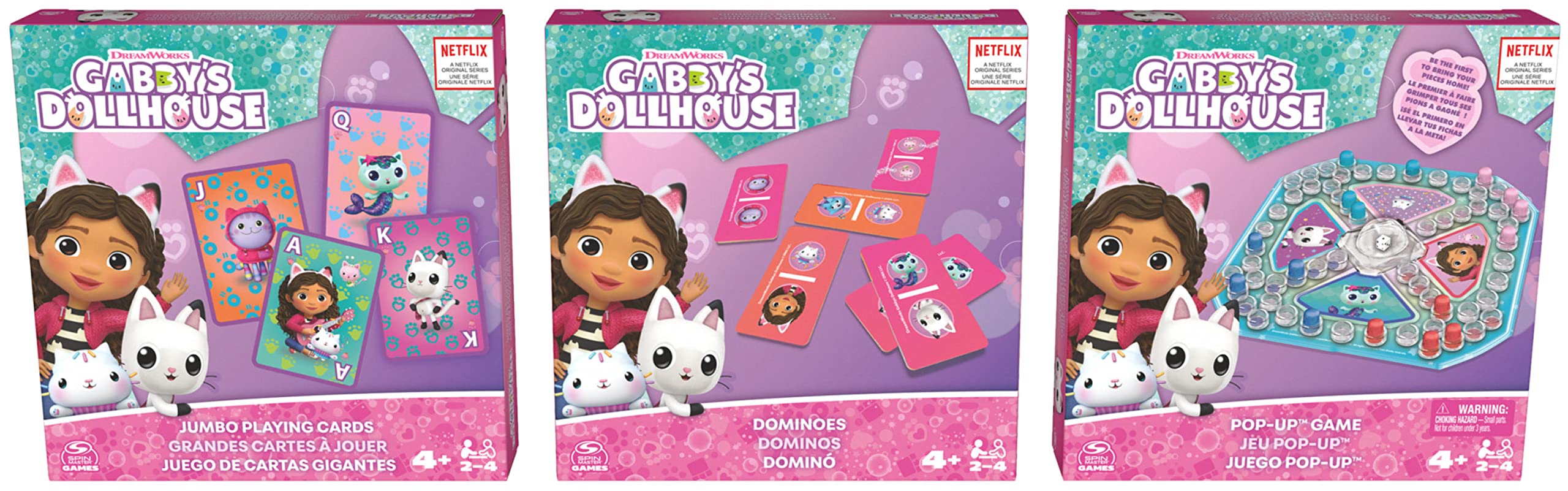 Spin Master Gabby Set 3 Giochi da Tavolo Casa Bambole 4+ Anni