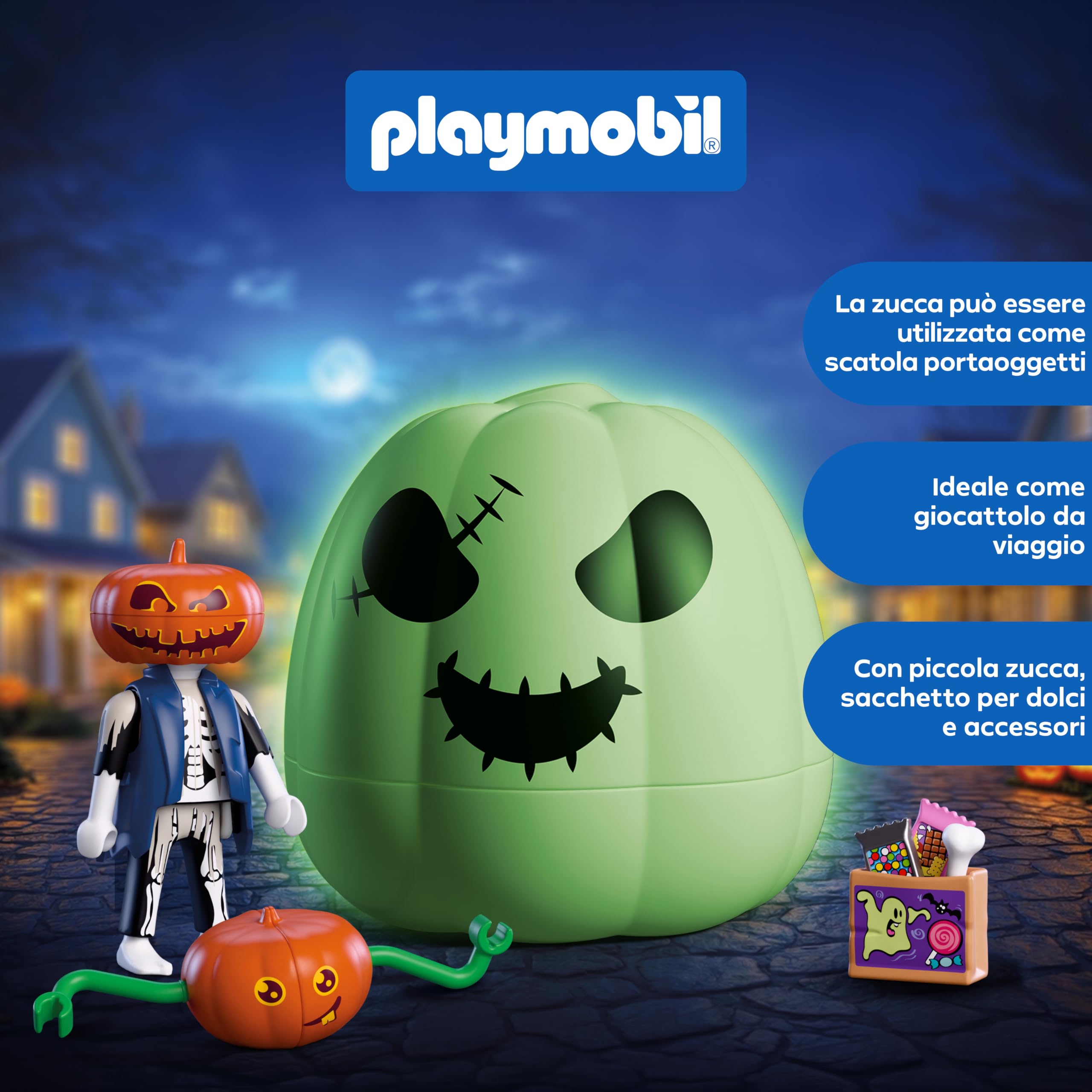 PLAYMOBIL Fantasy 72358 zucca Halloween testa di zucca luminosa