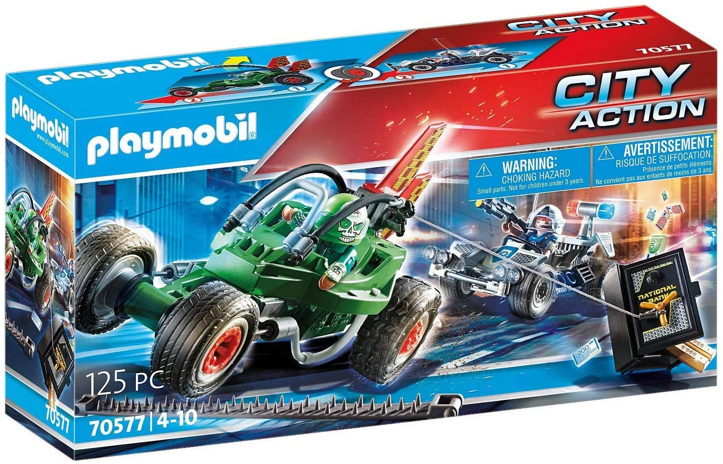 PLAYMOBIL City Action 70572 quad polizia con ladro 32 pezzi