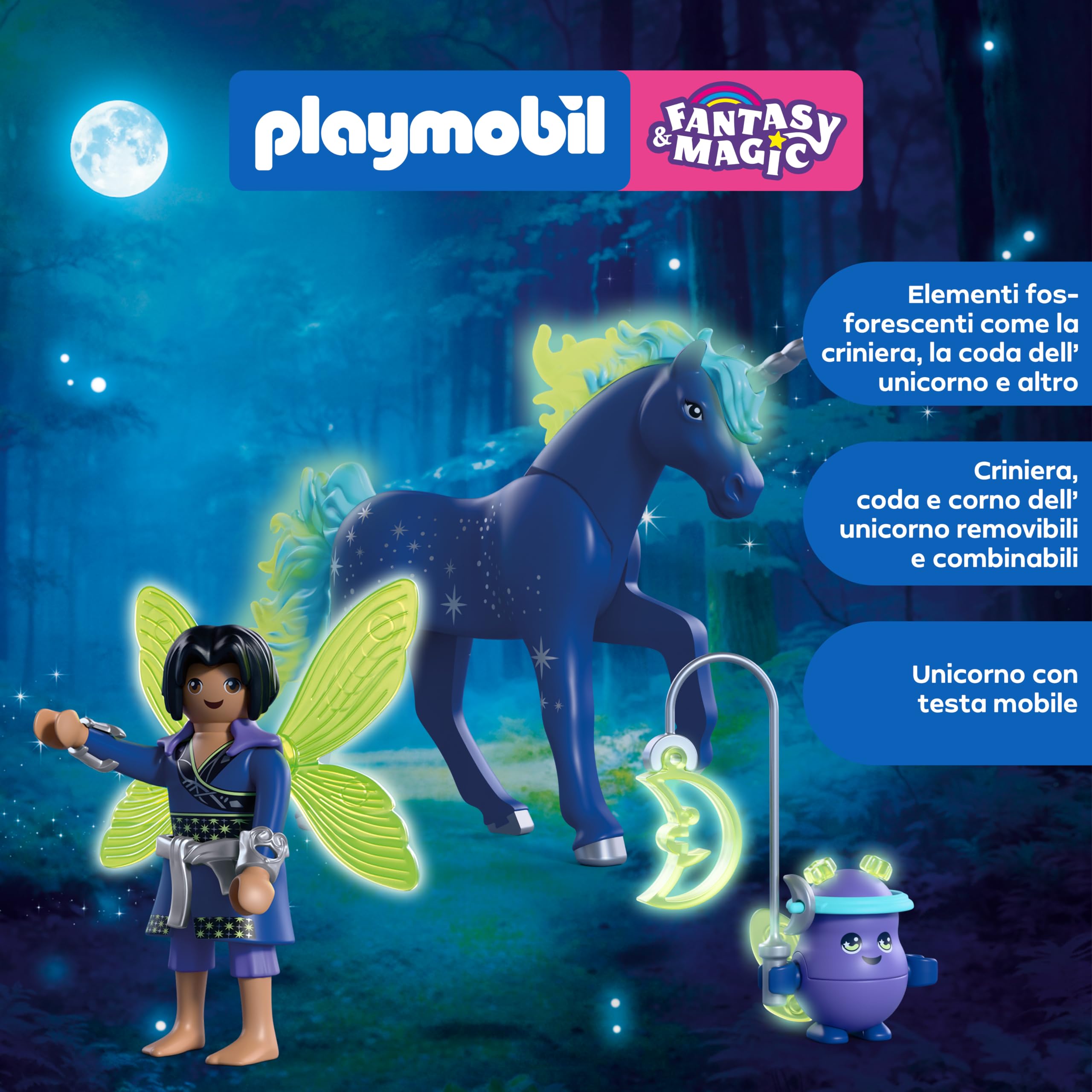 PLAYMOBIL Fantasy 72217 unicorno Moonlight con fata