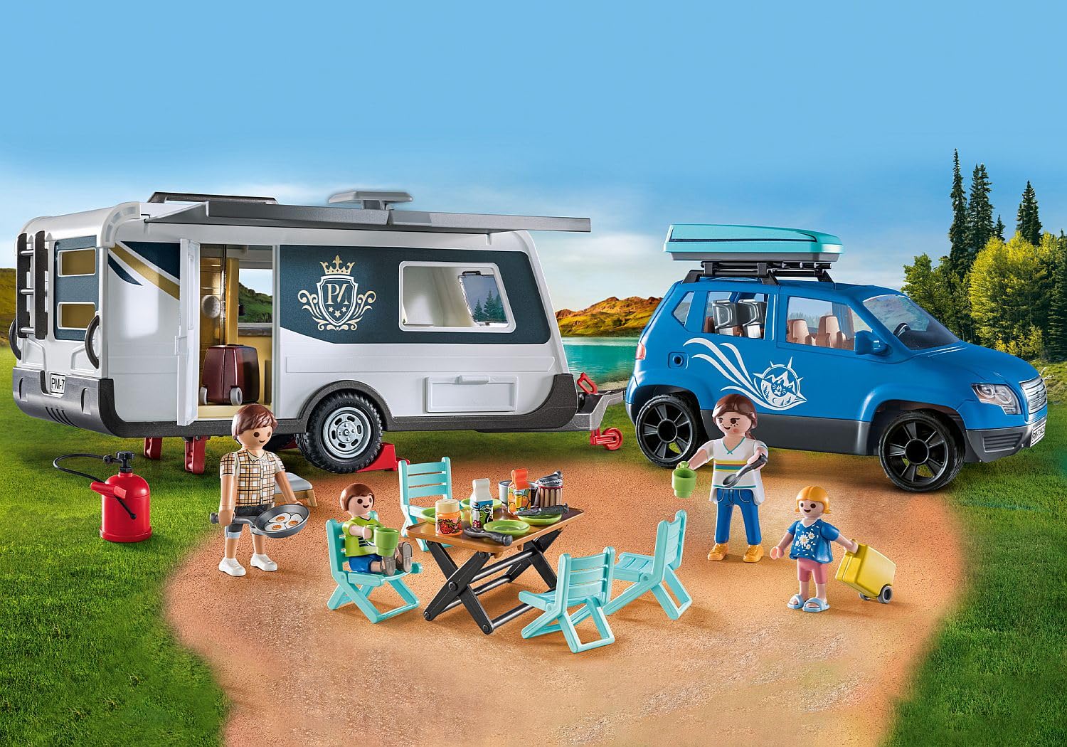 Playmobil Family Fun 71423 Roulotte con Auto Campeggio