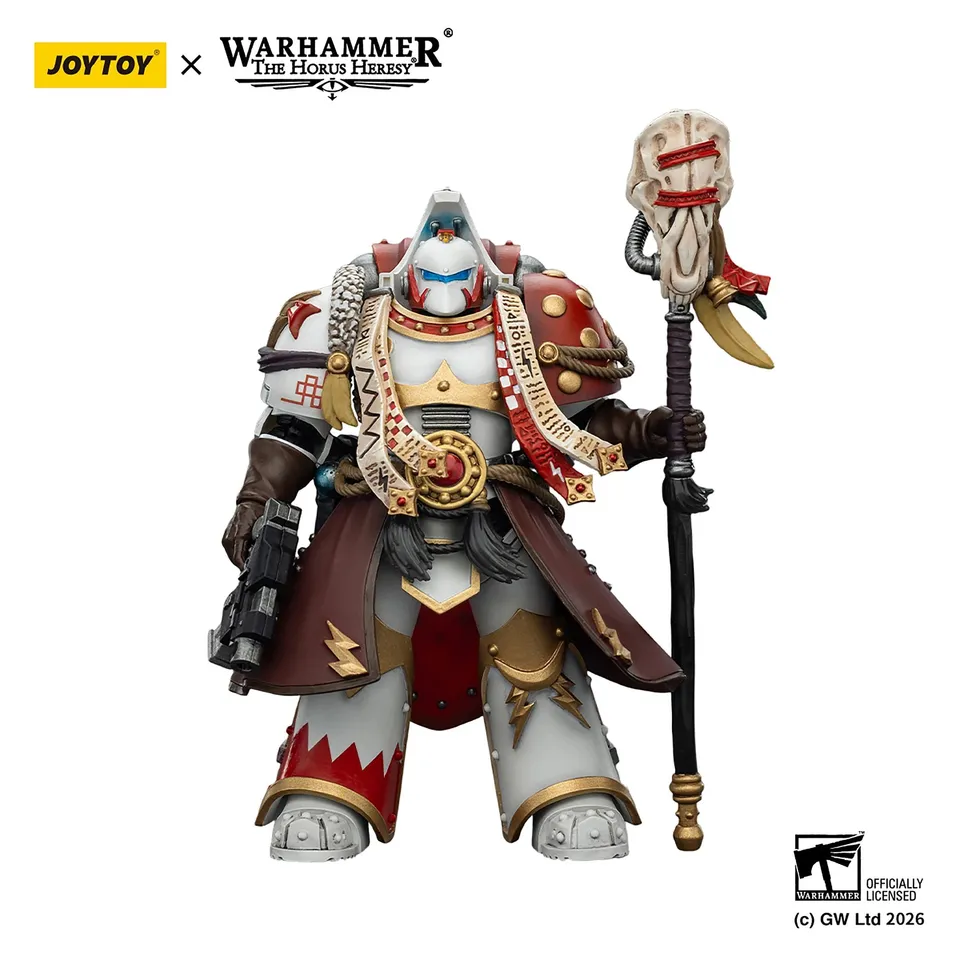 JoyToy White Scars Stormseer Consul Action Figure con Staffa