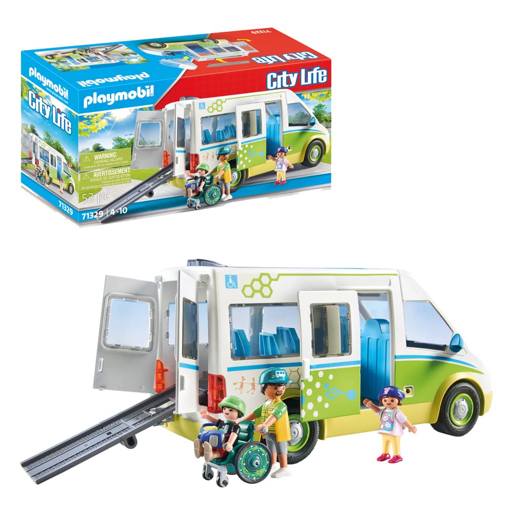 Playmobil City Life 71329 scuolabus giocattolo con rampa