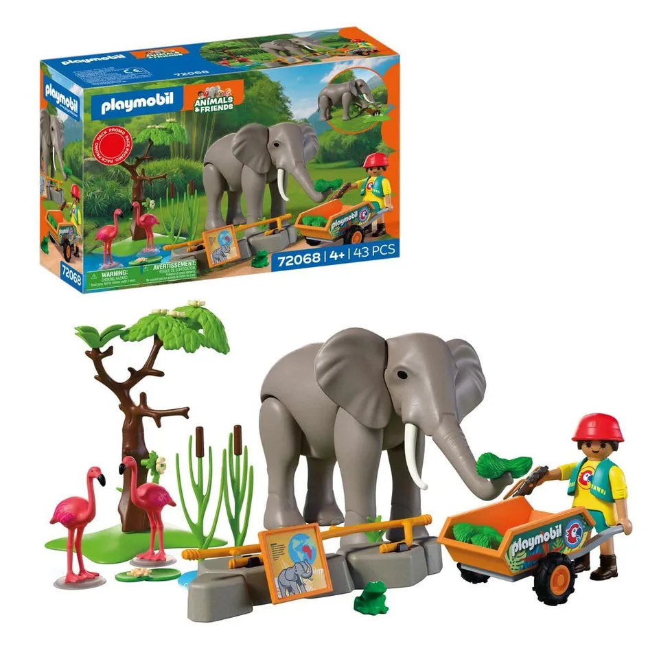 Playmobil Animals 72068 elefante con guardiano zoo