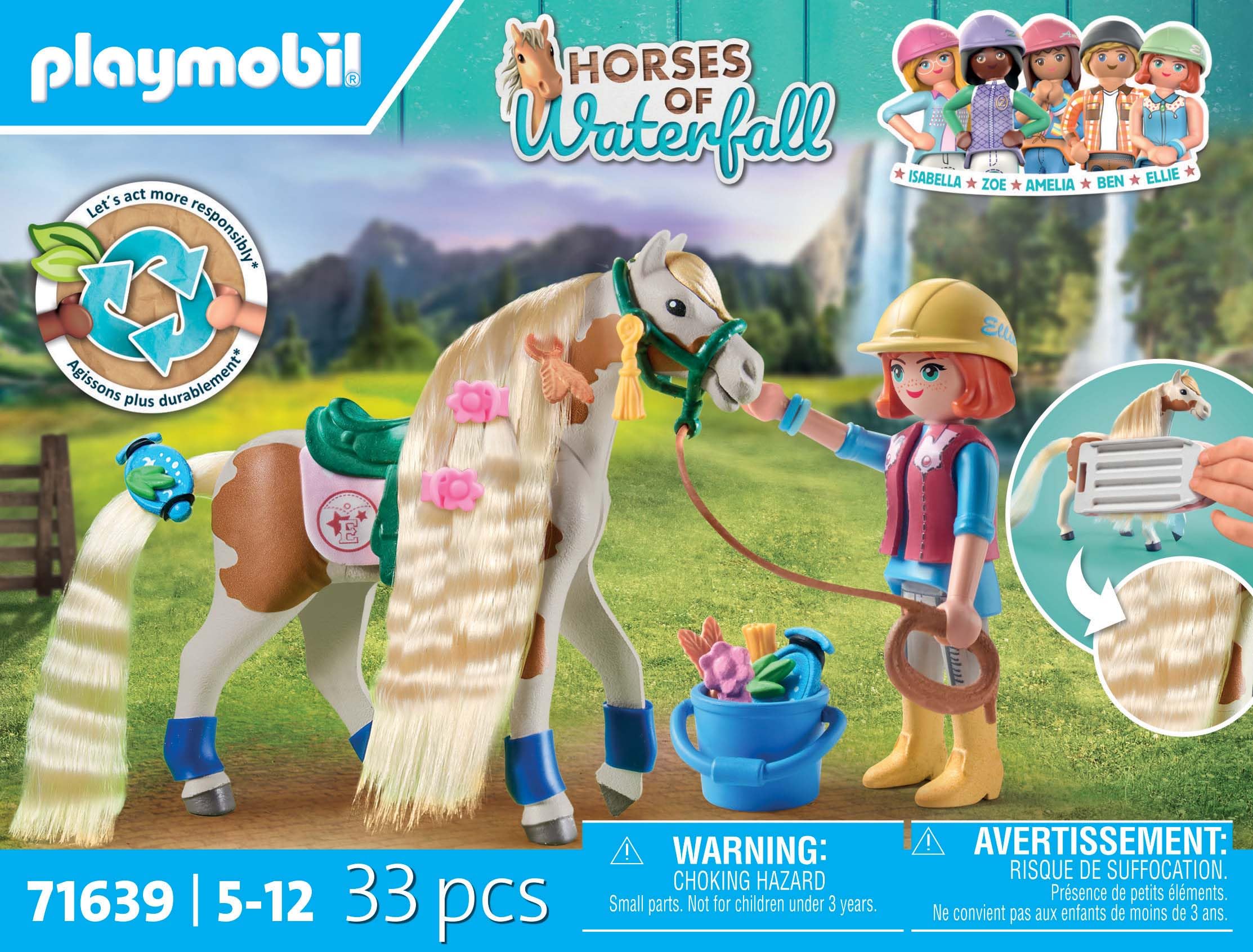 Playmobil Horses 71639 Ellie con Cavallo Pinto 33 Pezzi