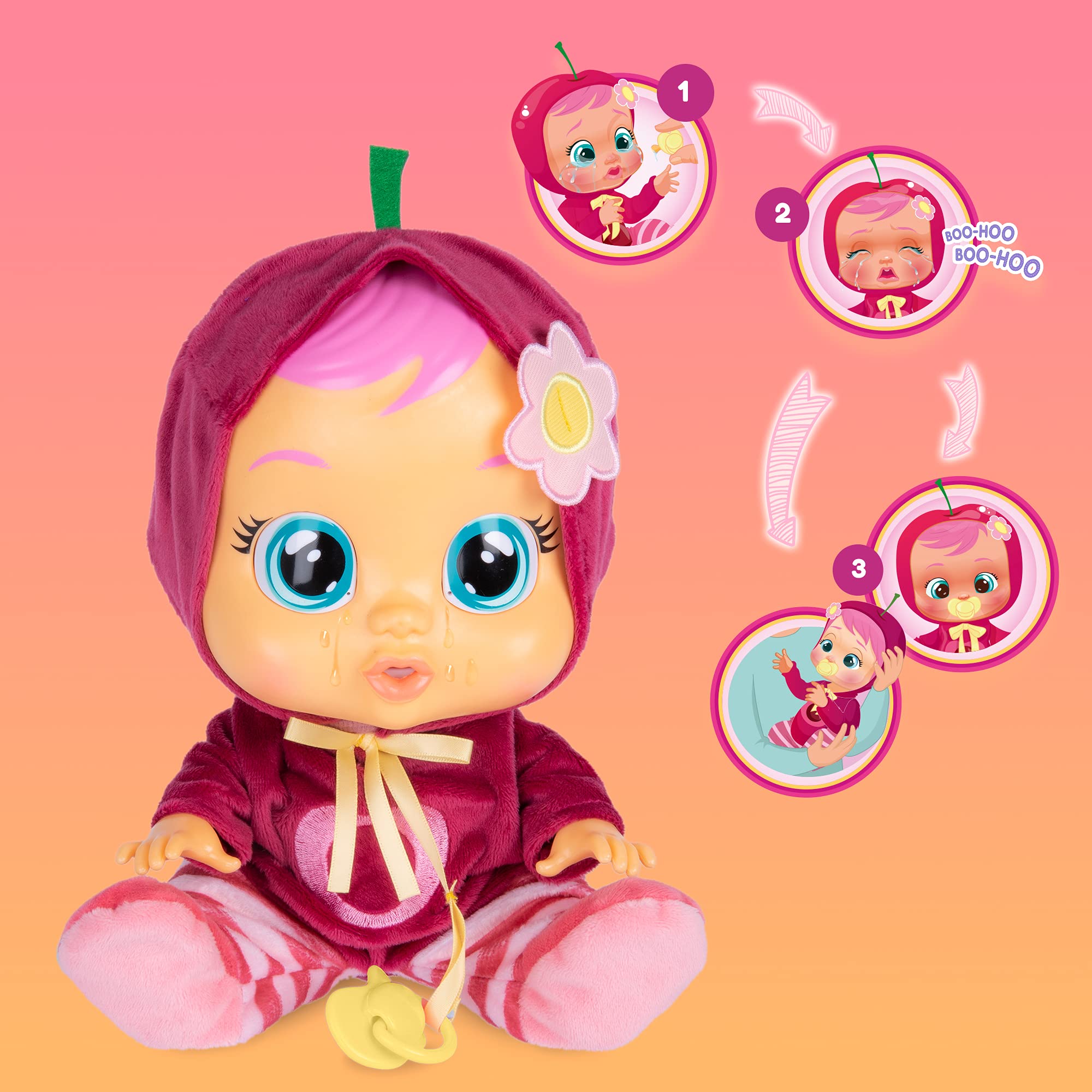 Cry Babies Tutti Frutti Claire bambola ciliegia 30 cm