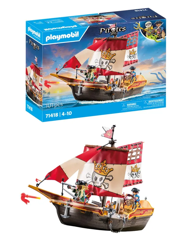 PLAYMOBIL Pirates 71418 nave pirata galleggiante con cannoni