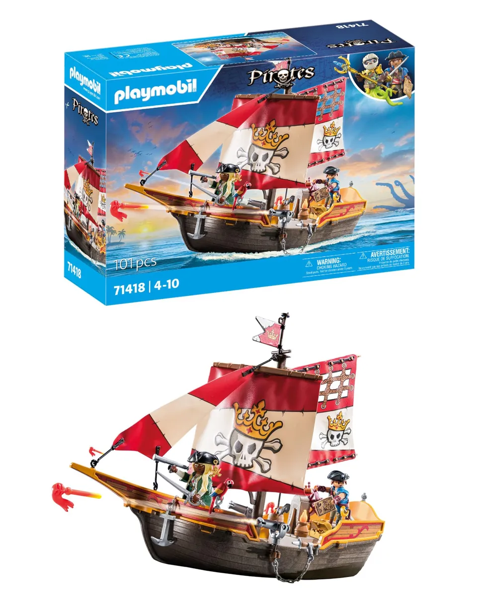 PLAYMOBIL Pirates 71418 nave pirata galleggiante con cannoni