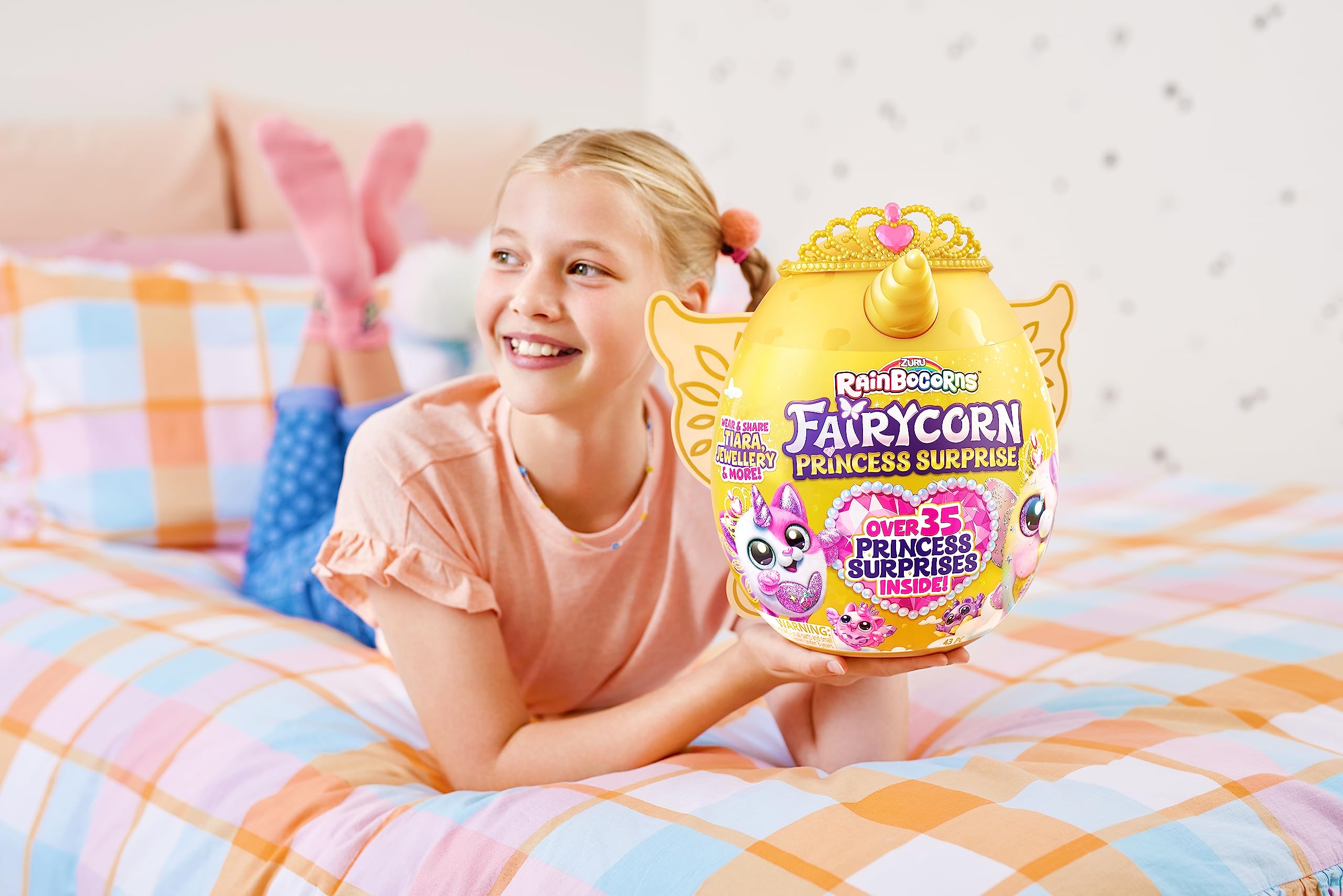 Rainbocorns Fairycorn Princess Flamingo peluche con ali fata