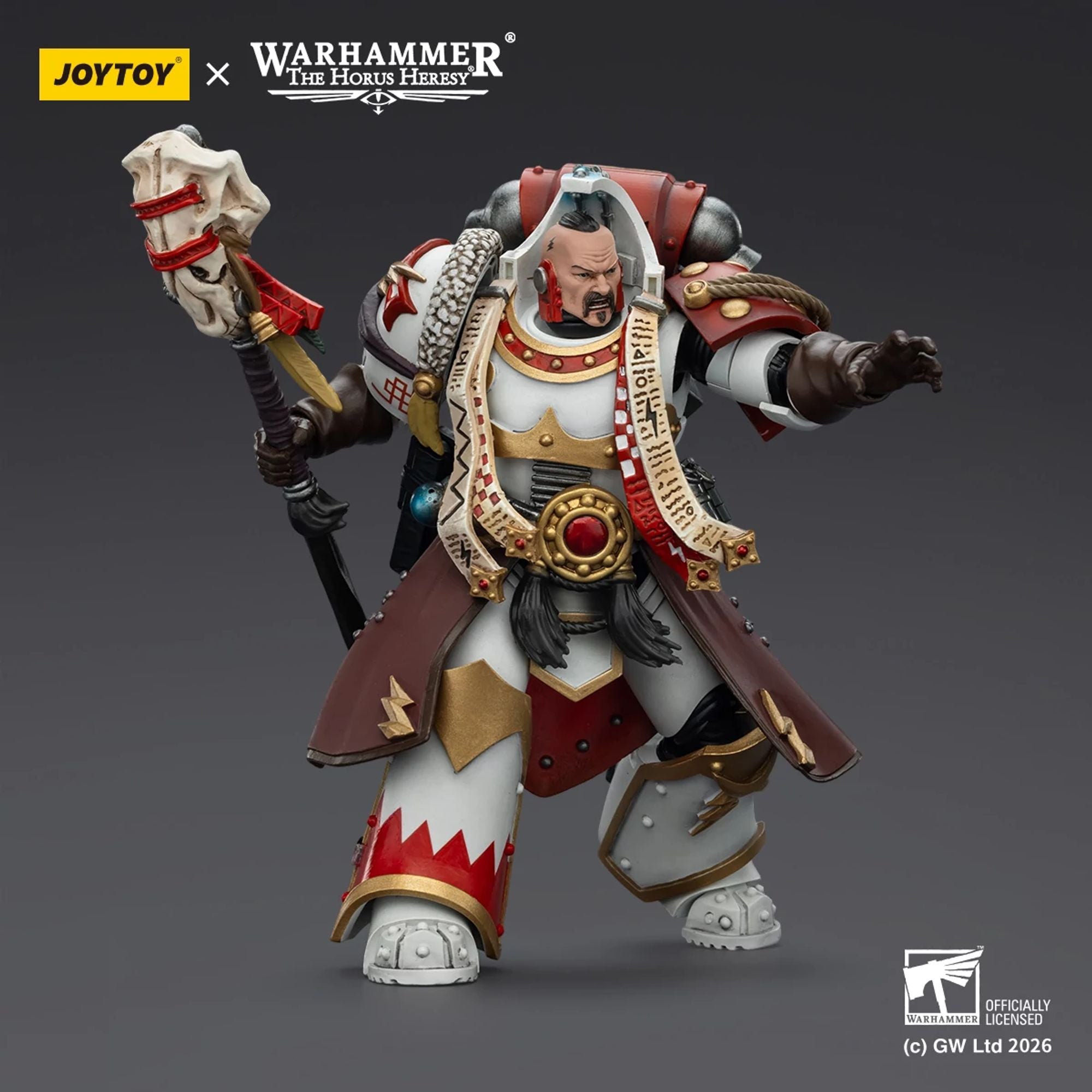 JoyToy White Scars Stormseer Consul Action Figure con Staffa