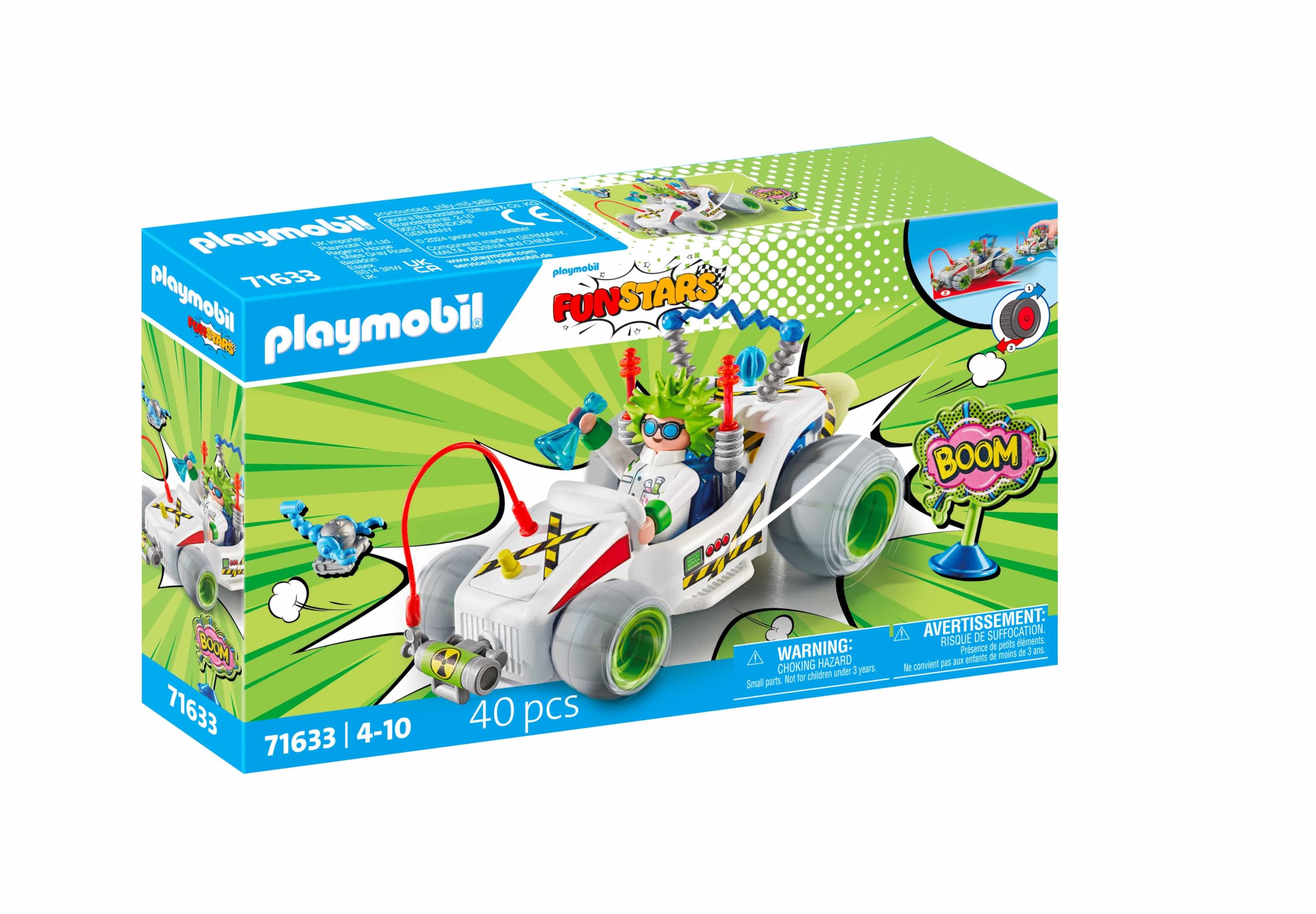 PLAYMOBIL Funstars 71633 kart Racing Professor pull-back