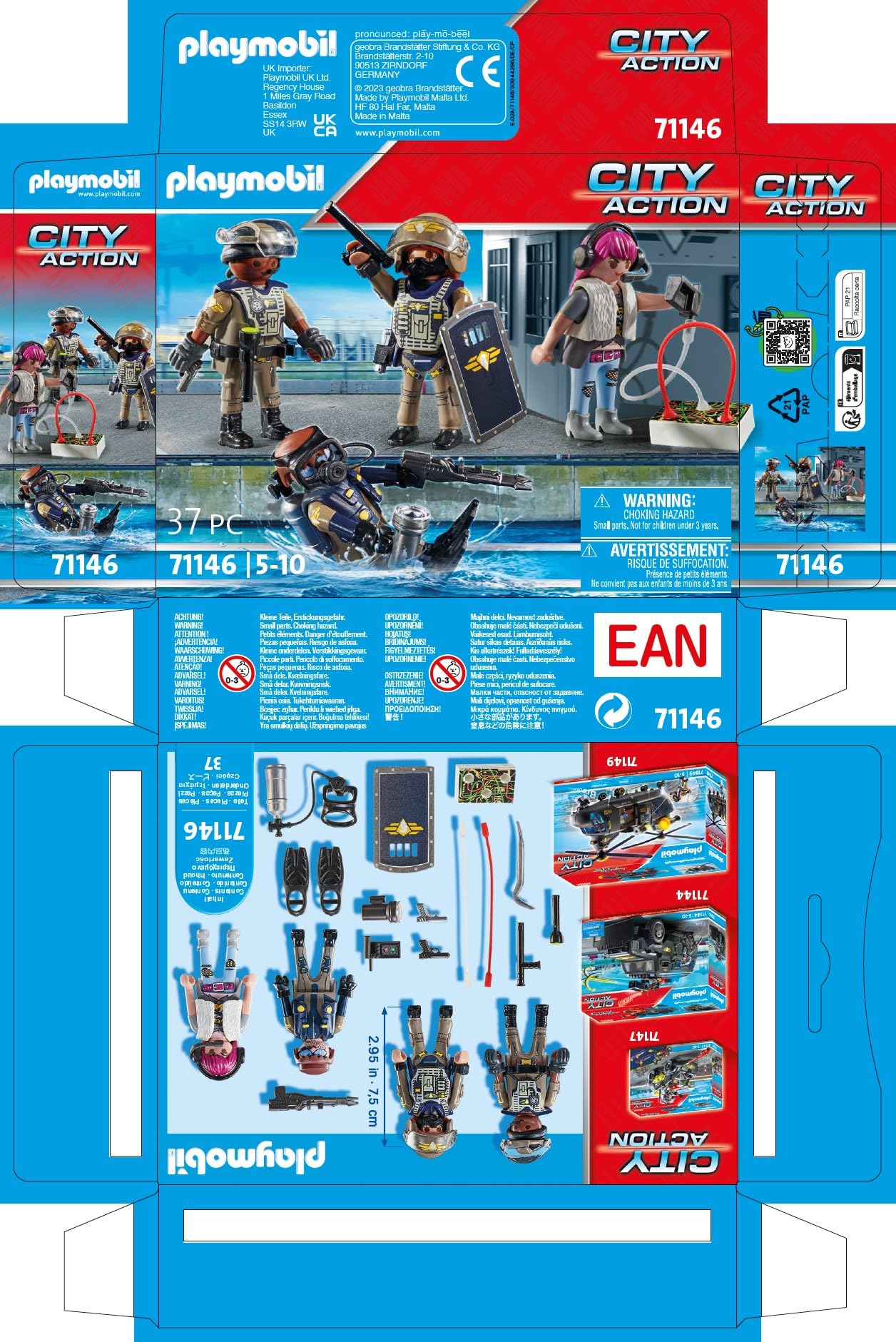PLAYMOBIL 71146 City Action set 4 personaggi unità speciale