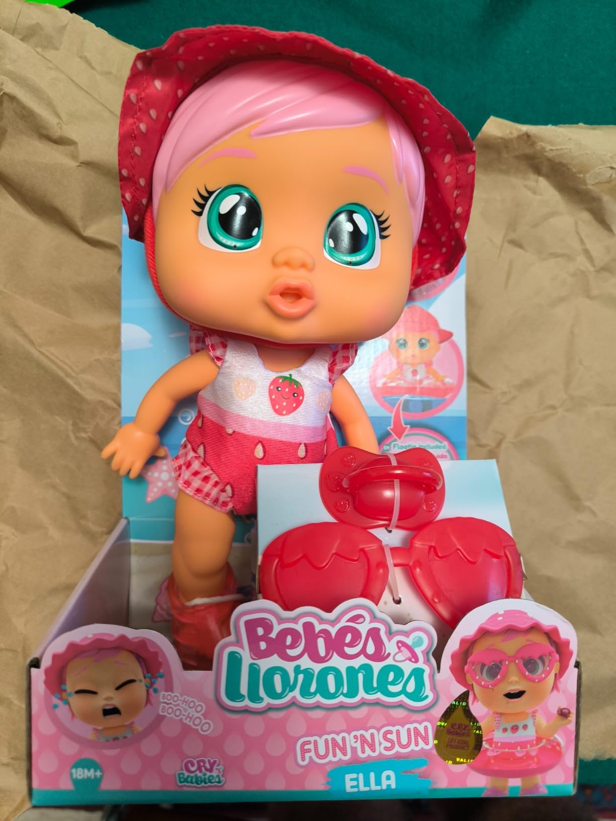 CRY BABIES Fun Sun Ella bambola acqua impermeabile 28 cm