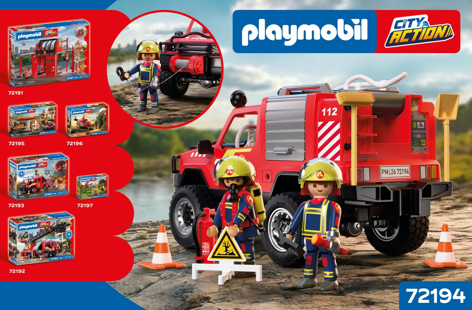 PLAYMOBIL City Action 72194 pick-up pompieri spruzza acqua