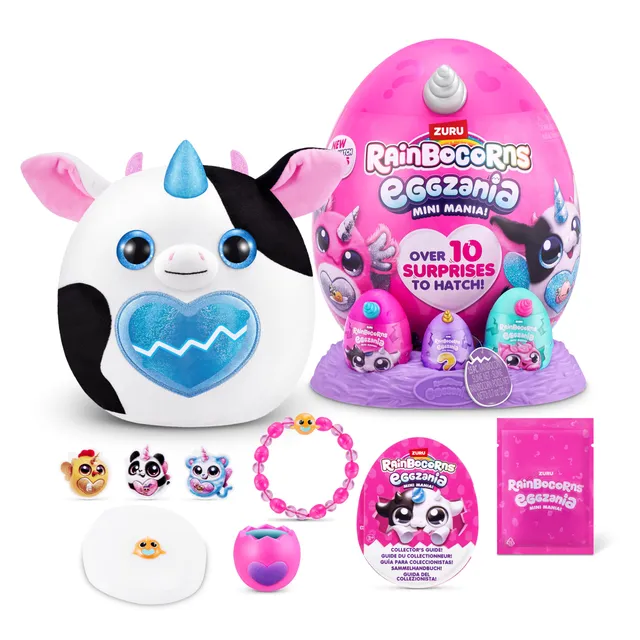 Rainbocorns Eggzania Mini Mania Cow mucca peluche 10 sorprese