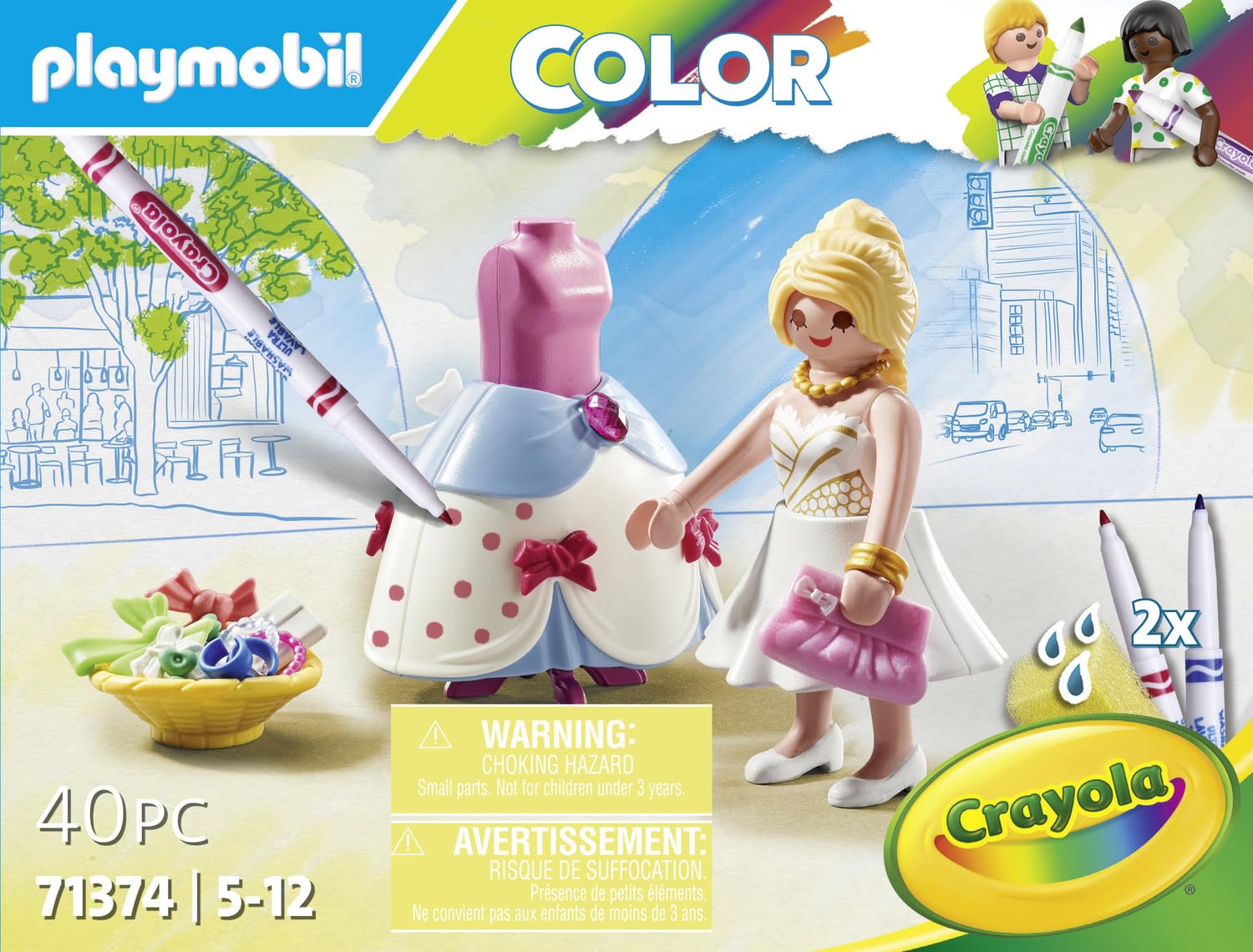 Playmobil Color 71374 Fashion Designer playset pennarelli lavabili