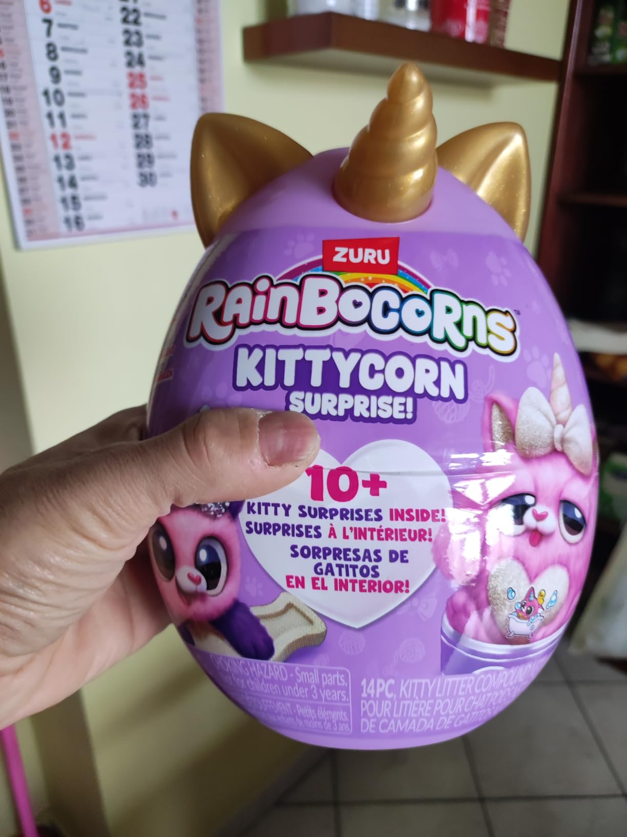 Rainbocorns Kittycorn Chinchilla Cat peluche con occhi luminosi