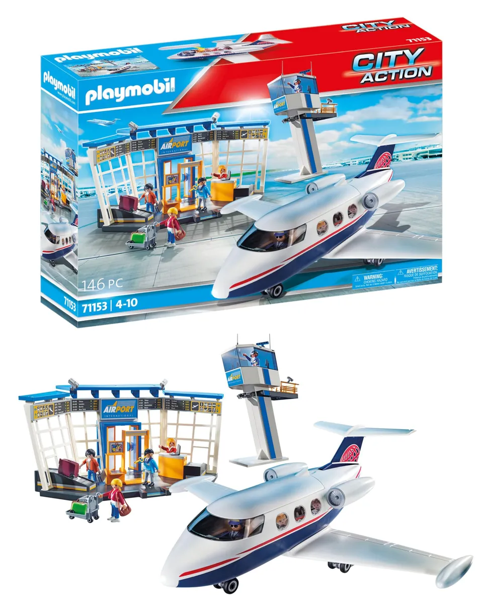 Playmobil City Action 71153 aeroporto con aeroplano playset 146 pezzi