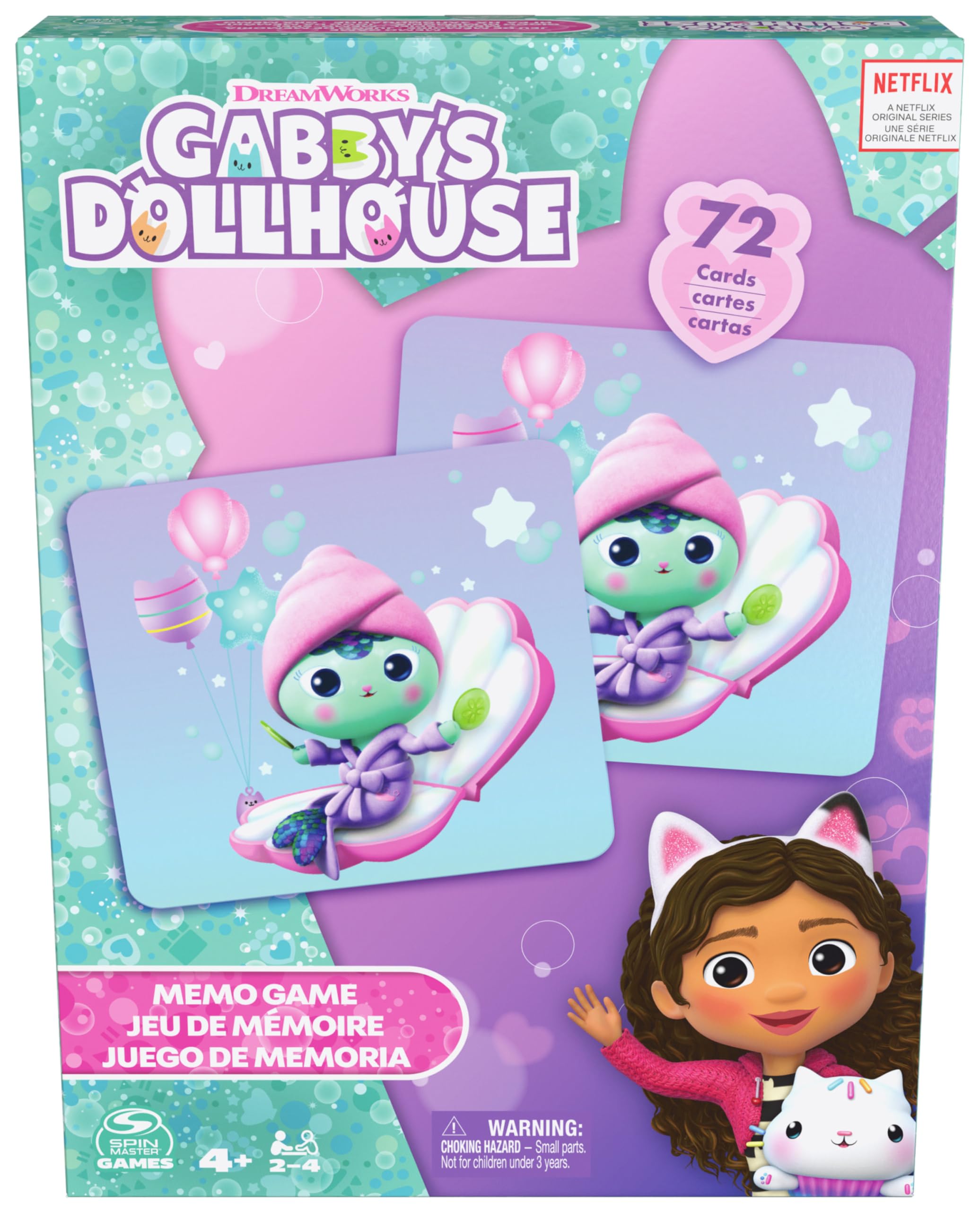 Spin Master Gabby Casa Bambole memory 72 carte gioco 4+ anni