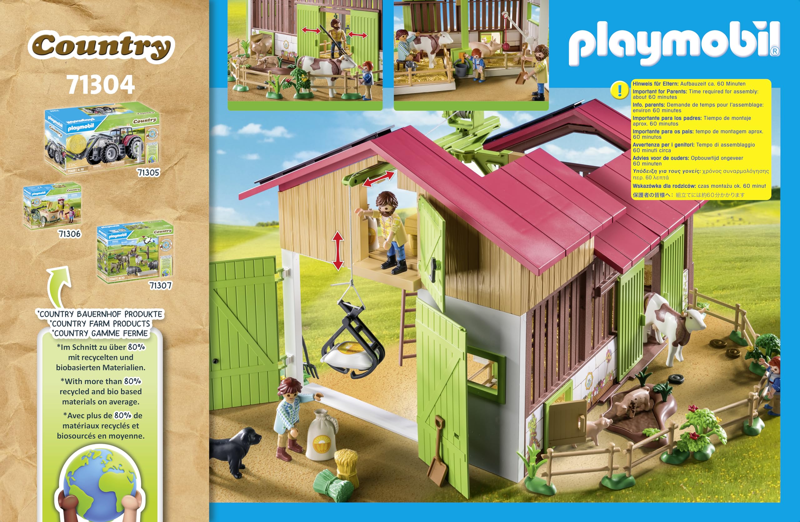 PLAYMOBIL Country 71304 Grande Fattoria Giocattolo Sostenibile