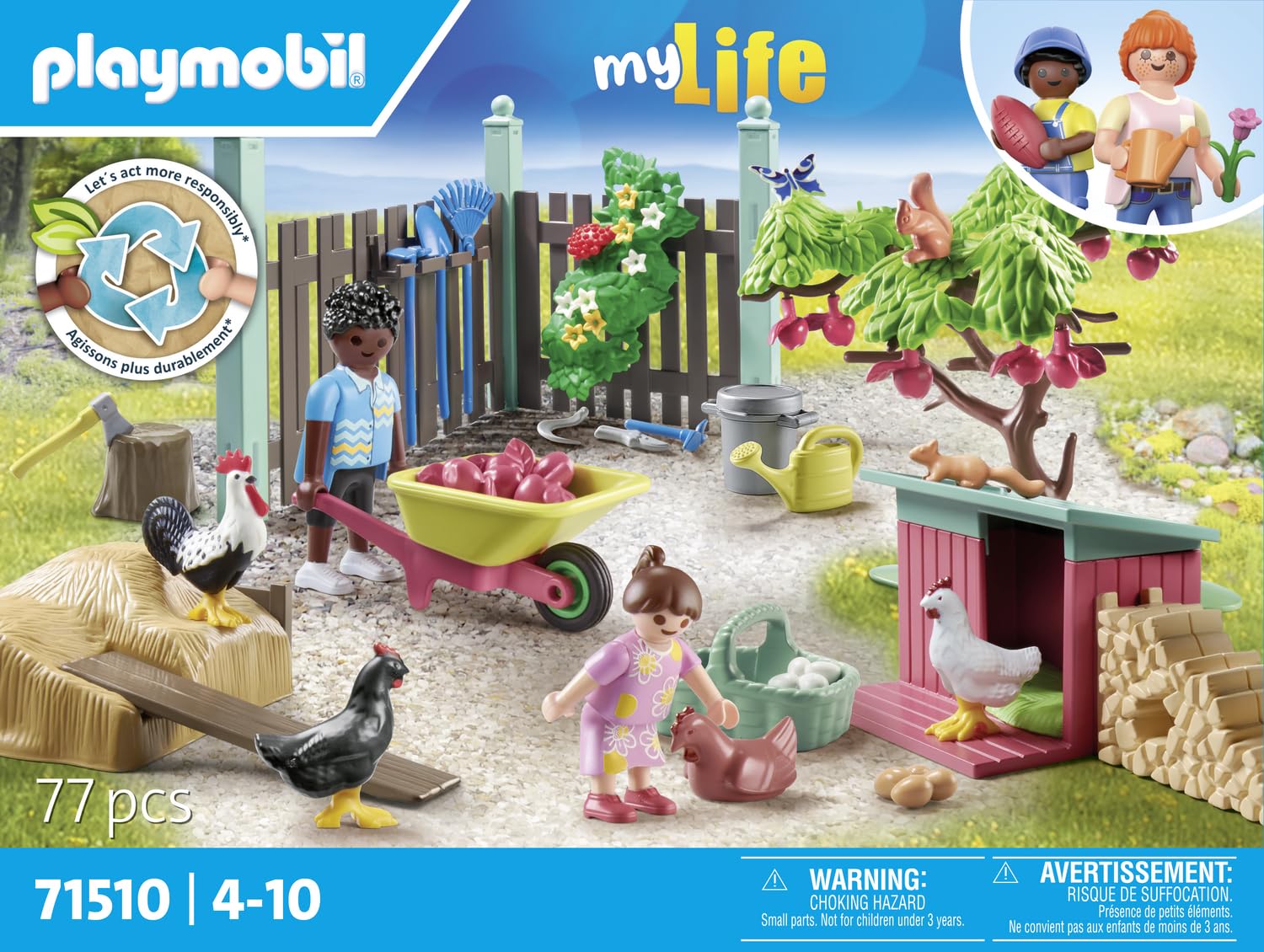 PLAYMOBIL myLife 71510 Allevamento Polli Giocattolo 77 Pezzi