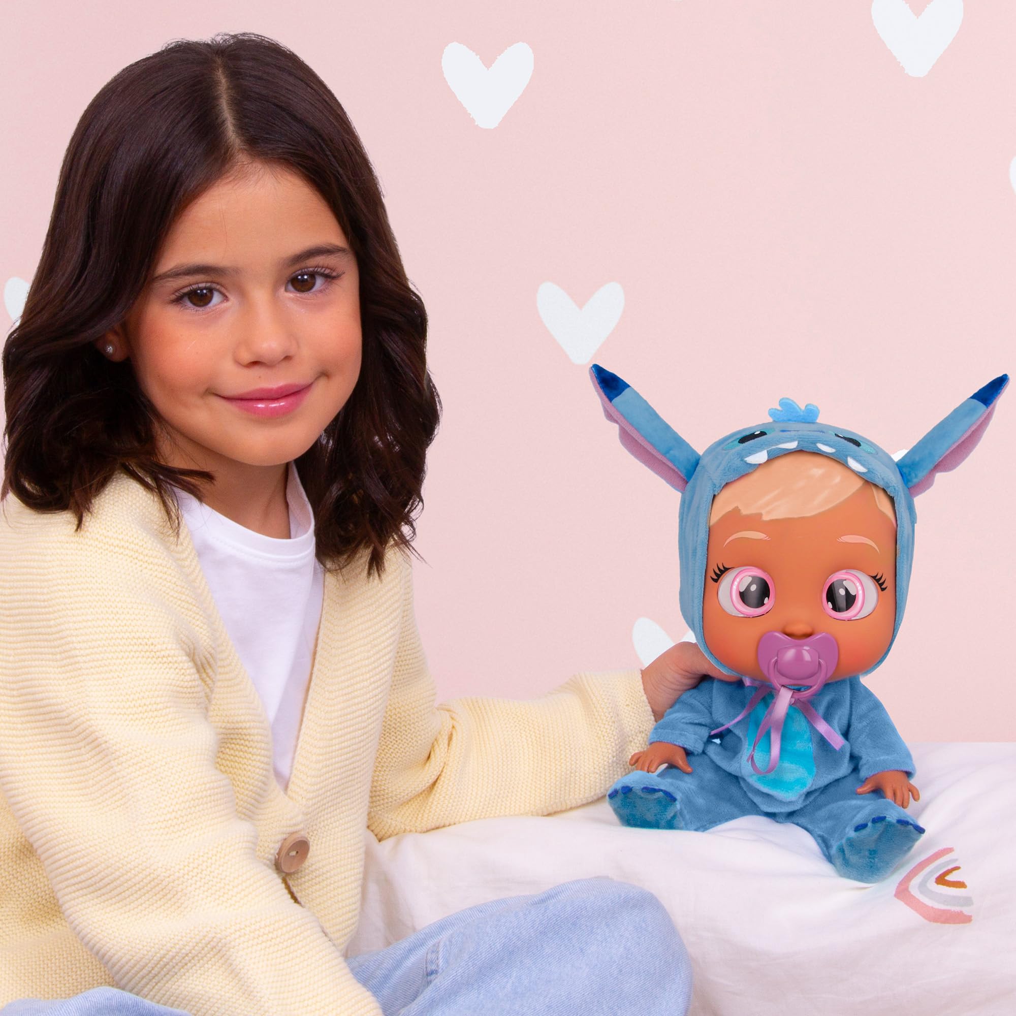 Cry Babies Disney Stitch Bambola 30 cm Pigiama Blu